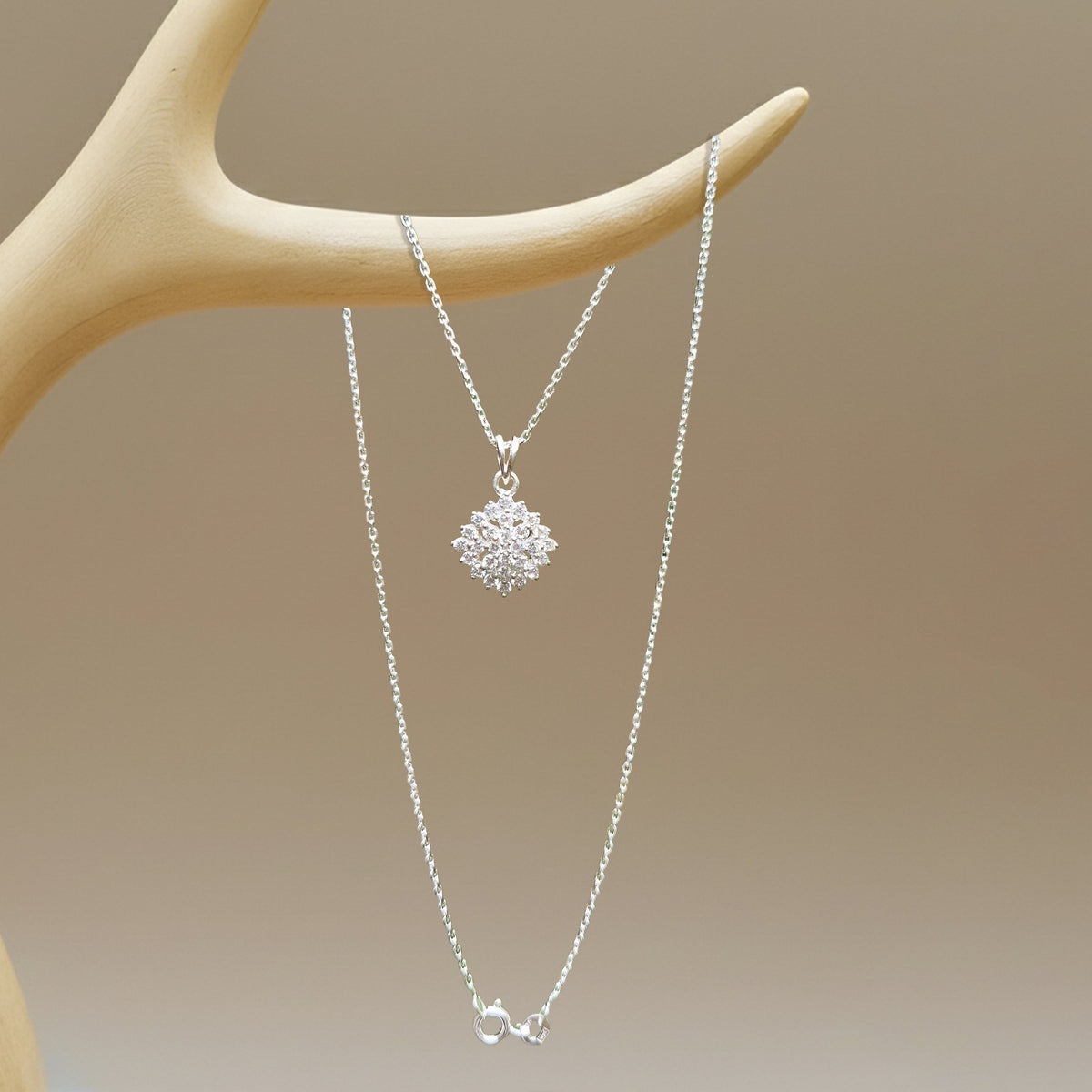 925 Sterling Silver White AD Zircon Pendant Necklace for Women with 18" Chain | Handmade Minimalist Jewelry | Elegant Sparkling Design | Size 2.1x1.4 cm | One Piece