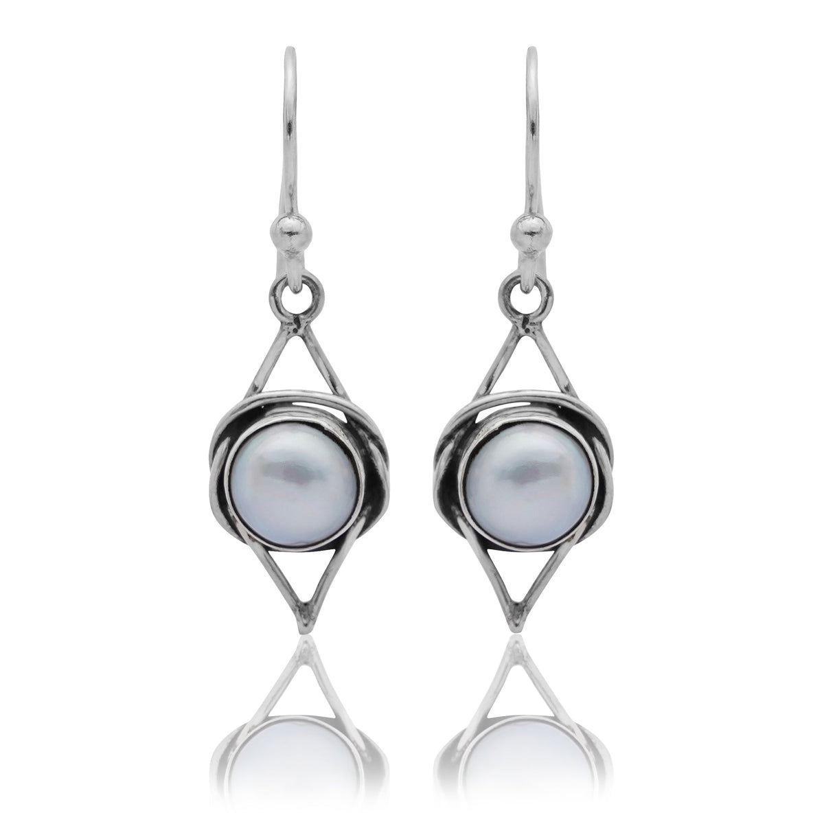 925 Sterling Silver Pearl Earrings for Women | Authentic Silver Jewelry| Handcrafted Elegant Gift