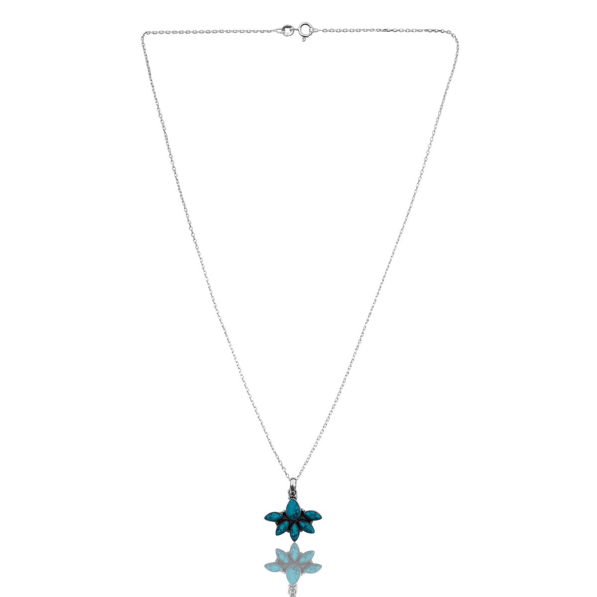 925 Sterling Silver Turquoise Pendant chain for Women | Authentic Silver Jewelry | Handcrafted Elegant Gift