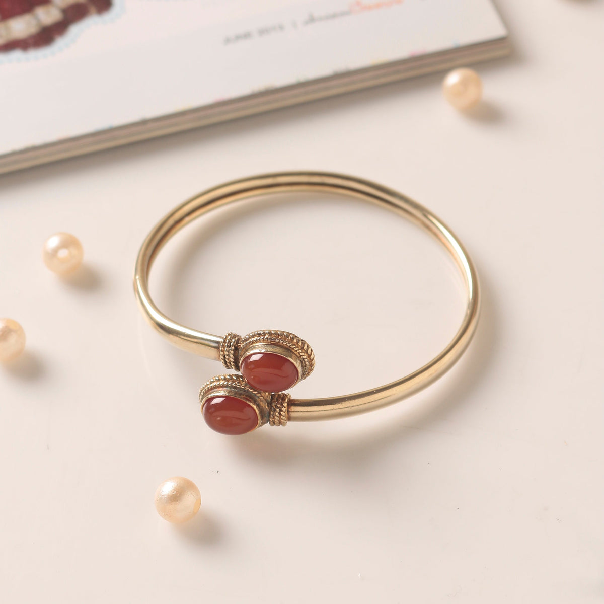 925 Sterling Silver Gold Plated Carnelian Bangle | Handcrafted Orange Gemstone Jewelry | Boho & Elegant Bracelet