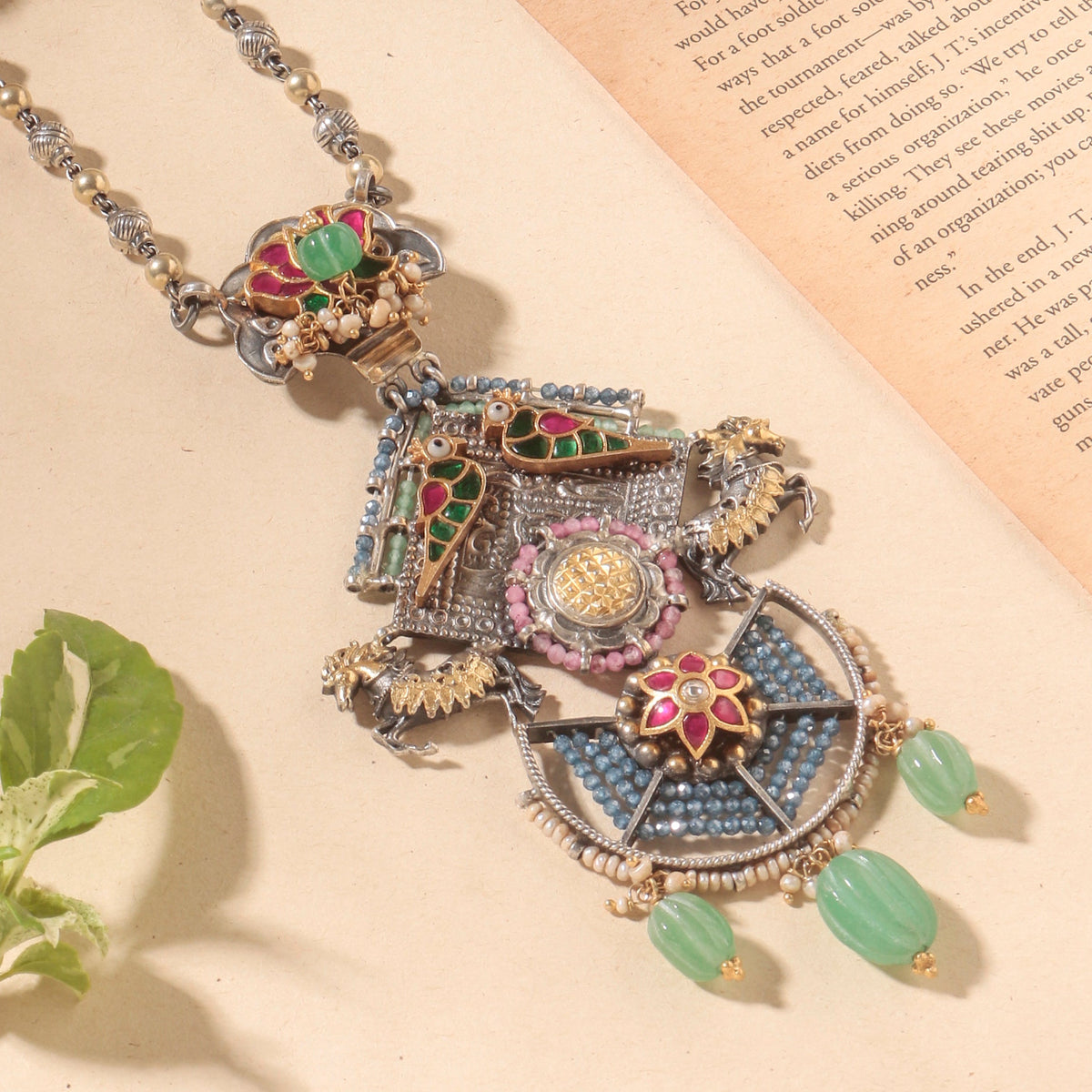 925 Sterling Silver Gold Plated Multistone Necklace for Women | Designer Handmade Jewelry | Vibrant Party Wear|| (Copy)