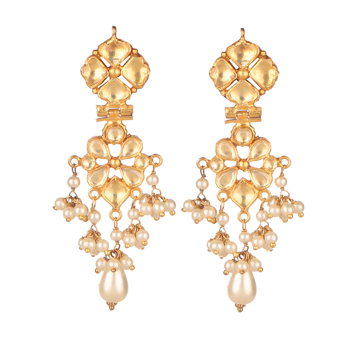 925 Sterling Silver Gold Plated Pearls jhumka Earrings for Women | Handmade Jewelry | Vibrant Party Wear|| (Copy)
