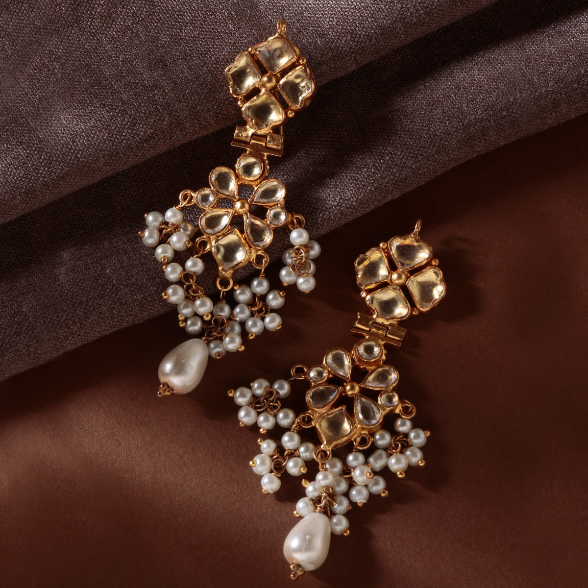 925 Sterling Silver Gold Plated Pearls jhumka Earrings for Women | Handmade Jewelry | Vibrant Party Wear|| (Copy)