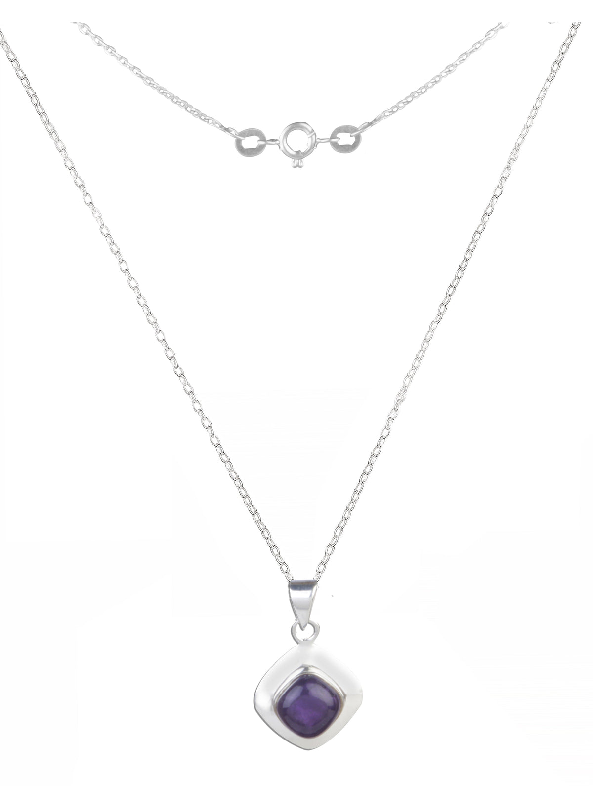 925 Sterling Silver Amethyst Pendant for Women | Gemstone Pendant | Handmade Silver Jewelry | Elegant Daily Wear Gift