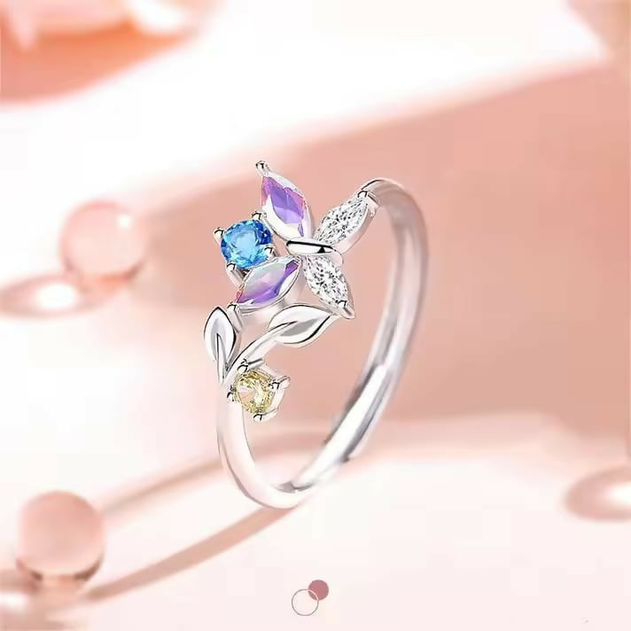 Brd Jewelry 925 Sterling Silver Butterfly Ring For Women And Girls, Adjustable Silver Ring, Gifts For Girlfriend
