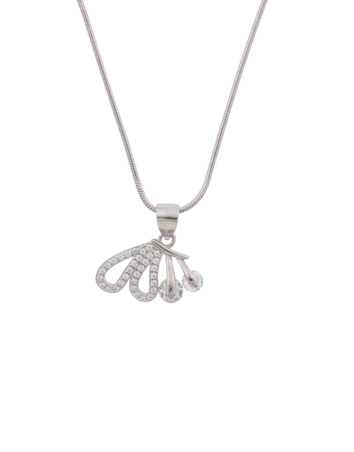 butterfly wings sterling silver pendant and stud earrings set