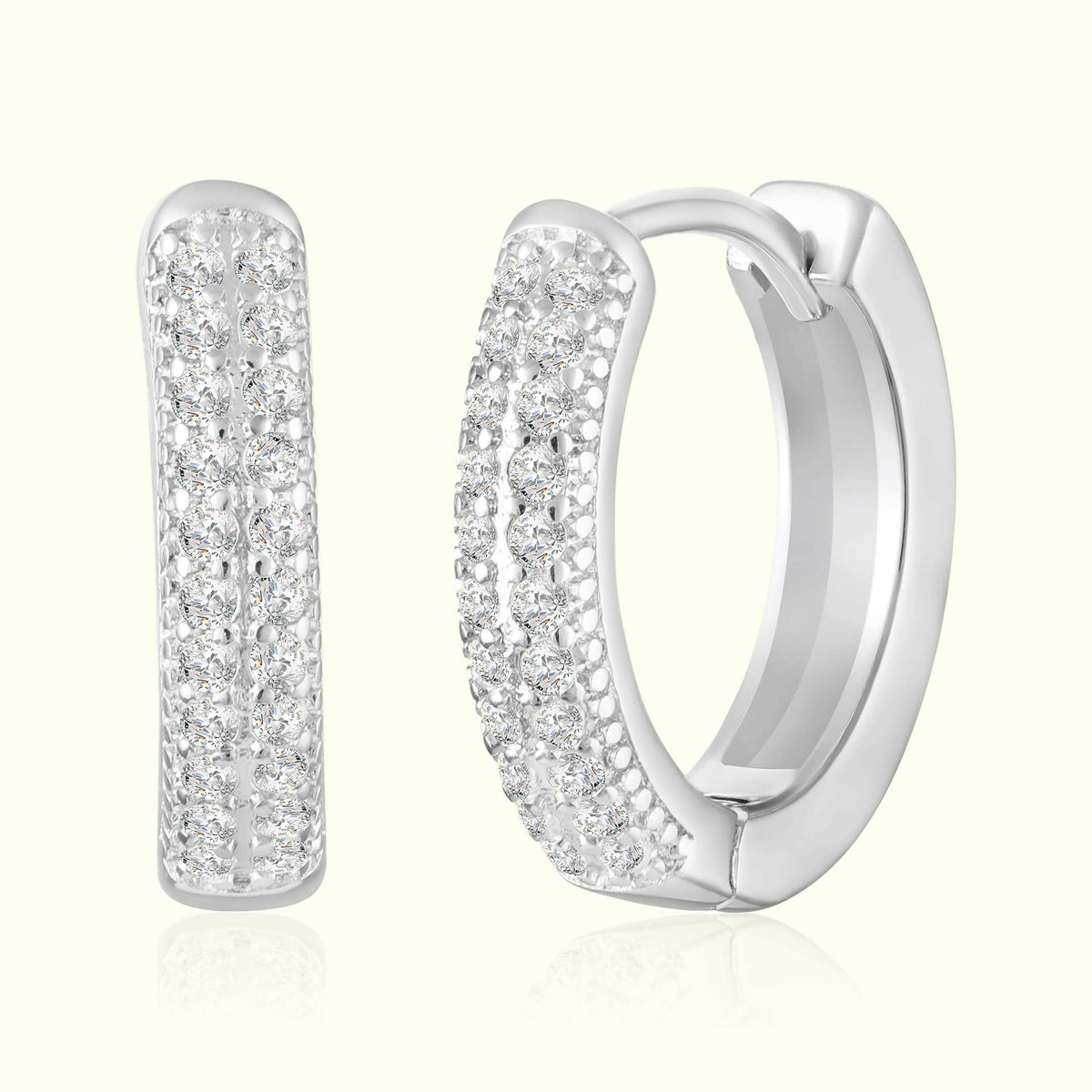 Double Line CZ Silver Bali