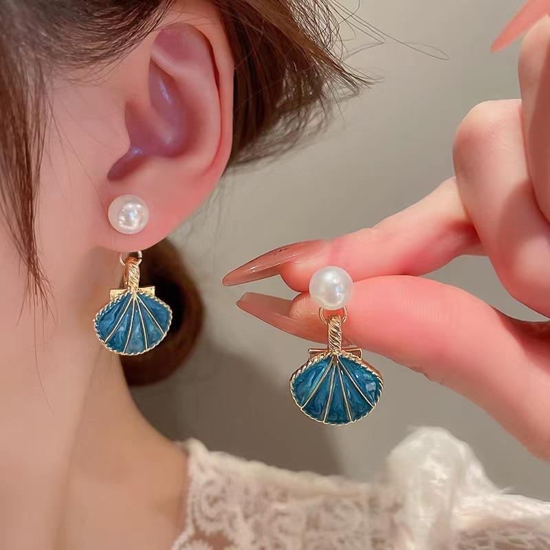 astria-jewellery-blue-shell-pearl-drop-earrings-for-women-gold-plated-ocean-inspired-enamel-earrings-cute-aesthetic-beach-style-jewellery