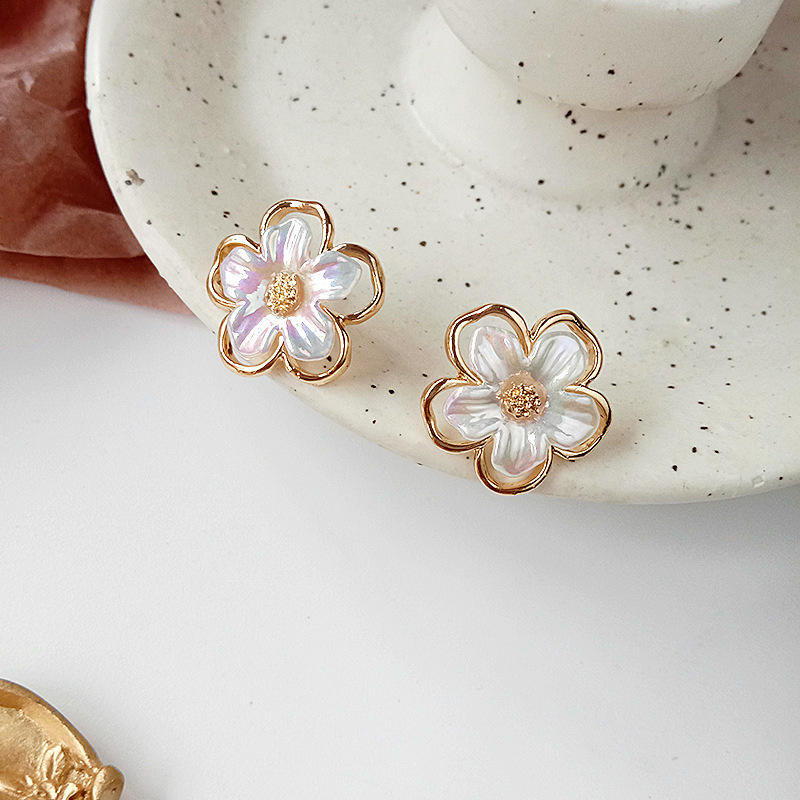 astria-jewellery-gold-plated-floral-stud-earrings-for-women-iridescent-petal-design-with-crystal-center-cute-elegant-daily-party-wear-jewellery