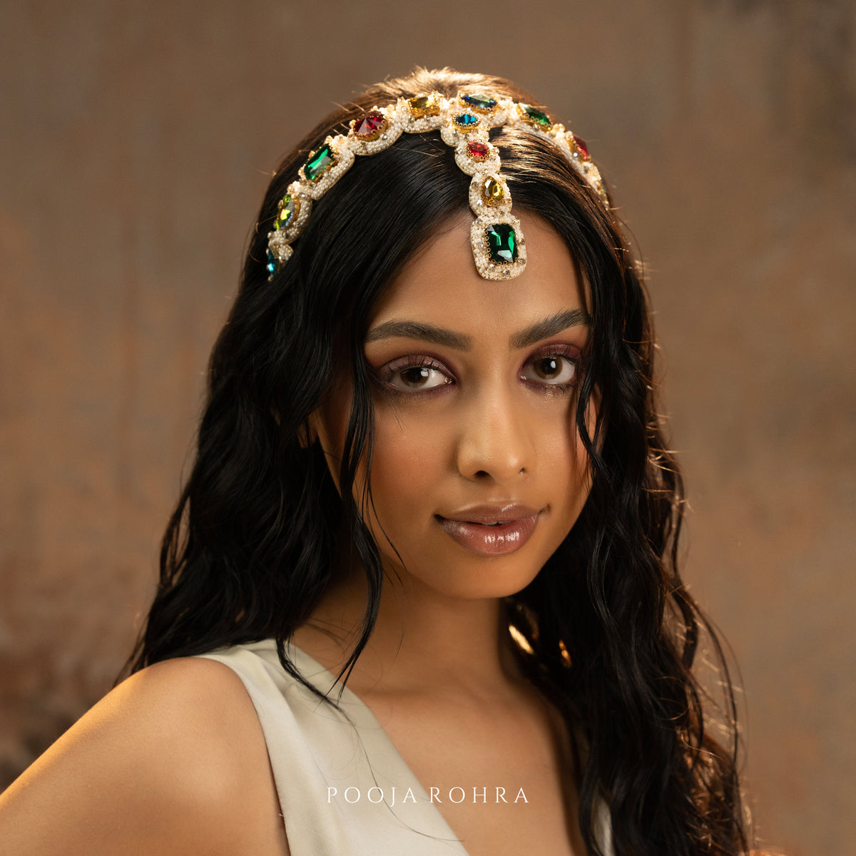 Noor Headband with Maangtika handcrafted by Label Pooja Rohra