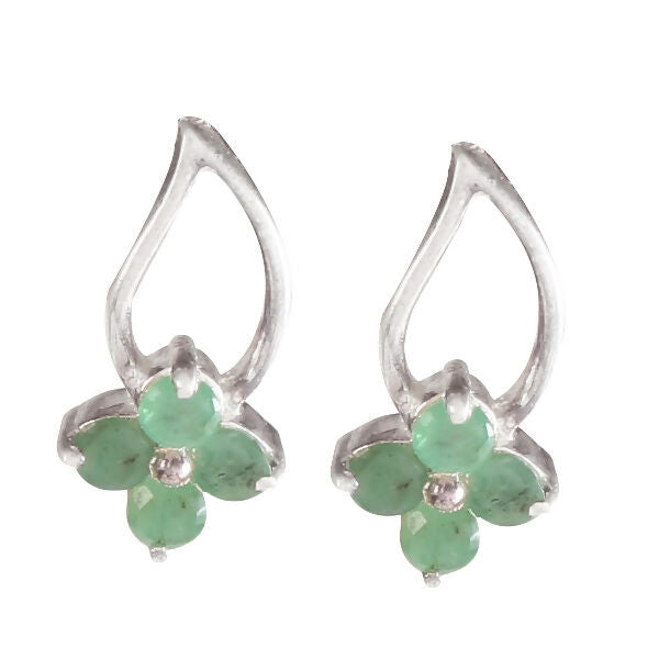 925 Sterling Silver Emerald Earrings for Women | Natural Green Gemstone Drop Earrings | Elegant Silver Jewelry Gift