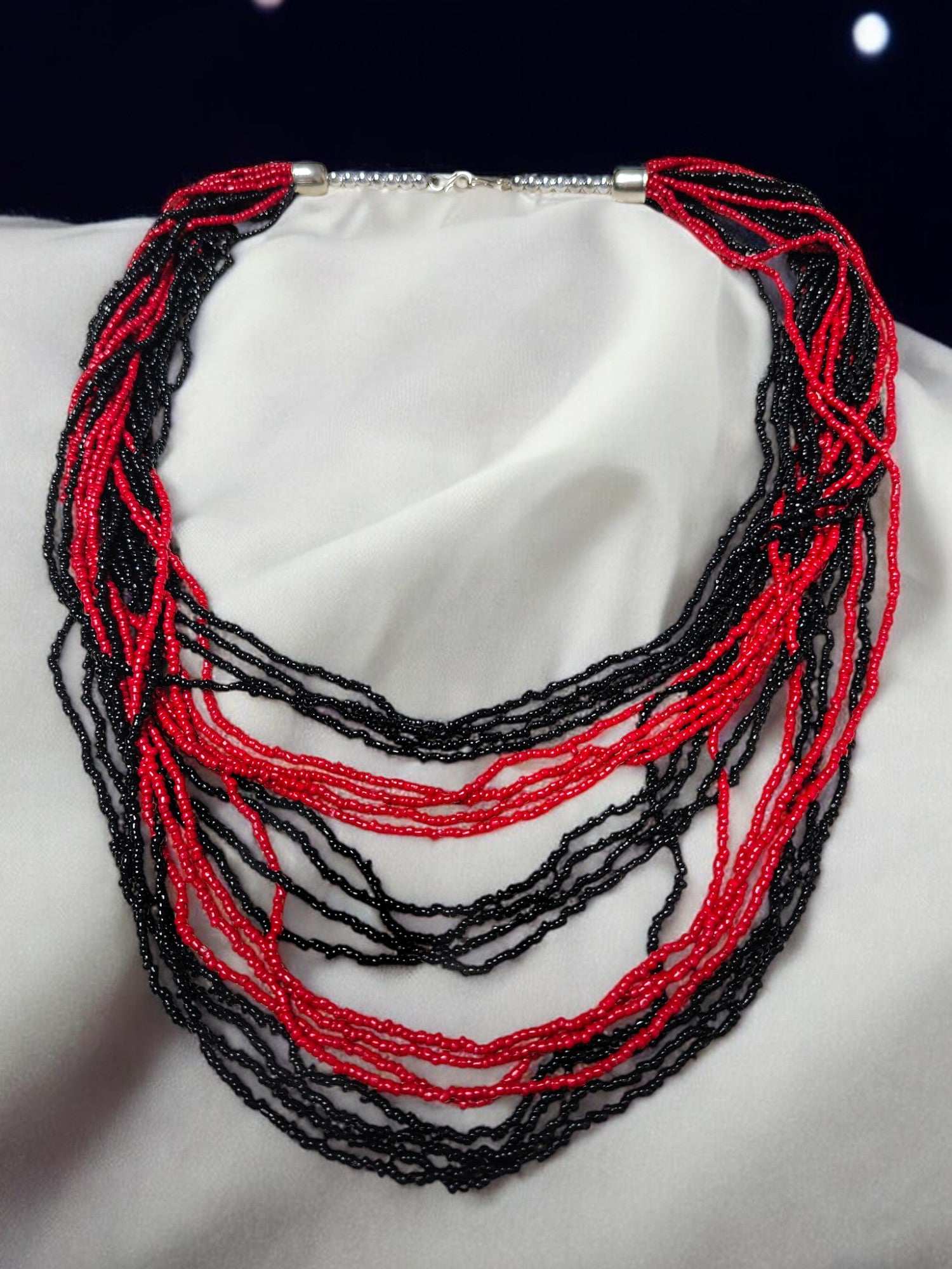 Multilayered Long Dual Beaded Necklace Set -2 Variants