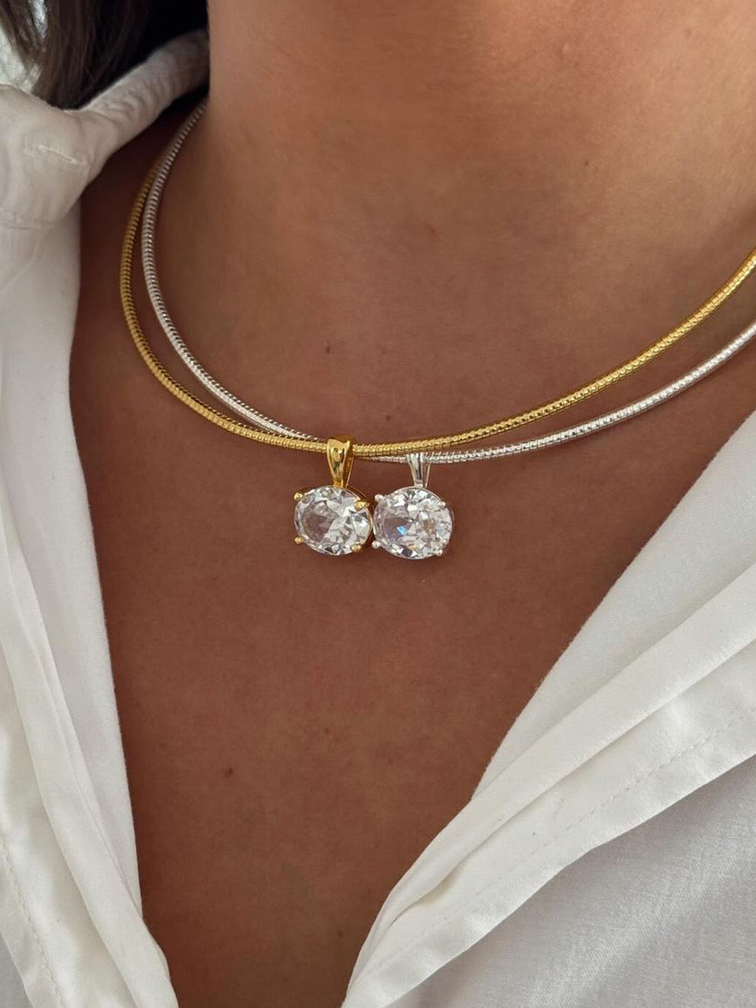 18k gold-plated stone choker �? elegant festive choker necklace, anti-tarnish and waterproof for evening and gifting.