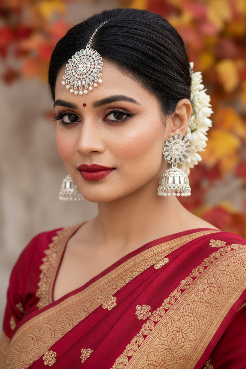 Celestial Radiance Maangtika and Earrings Set