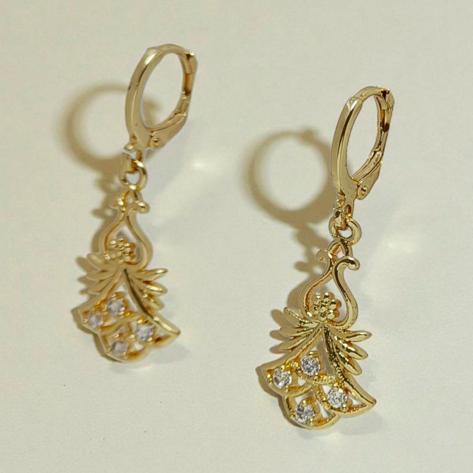 astria-jewellery-gold-plated-cz-drop-earrings-for-women-elegant-vintage-floral-fan-design-lightweight-party-wear-daily-wear-jewellery