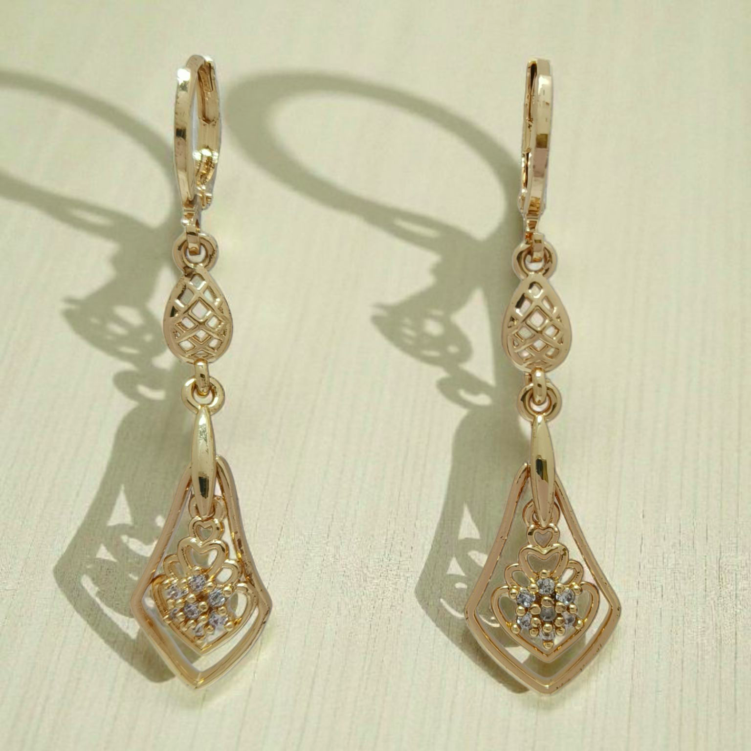 astria-jewellery-gold-plated-geometric-heart-drop-earrings-for-women-elegant-cz-floral-design-lightweight-party-wear-daily-wear-jewellery