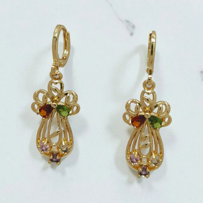 astria-jewellery-gold-plated-multicolor-stone-drop-earrings-for-women-elegant-floral-bow-design-lightweight-party-wear-daily-wear-jewellery
