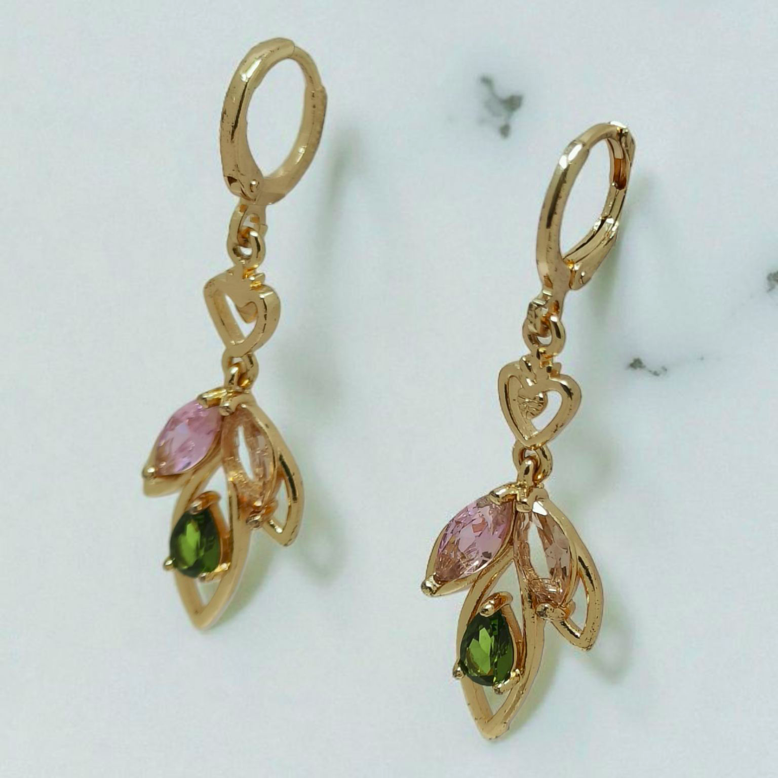 astria-jewellery-gold-plated-floral-drop-earrings-for-women-multicolor-crystal-leaf-design-with-heart-detail-elegant-lightweight-party-daily-wear-jewellery