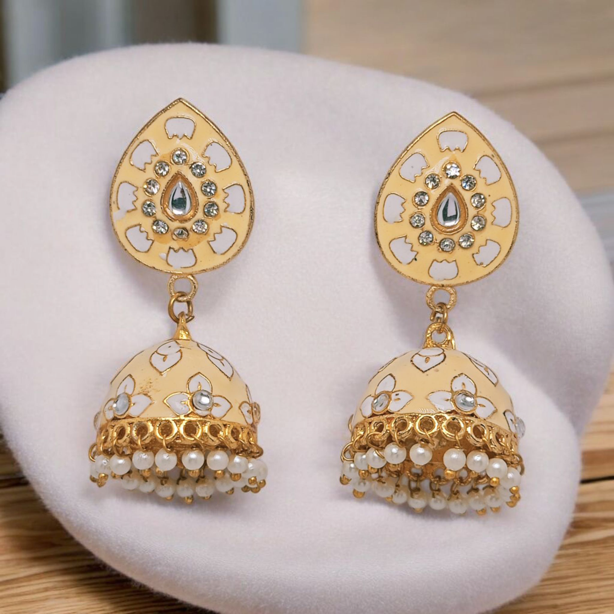 astria-jewellery-ivory-meenakari-jhumka-earrings-for-women-gold-plated-pearl-drop-ethnic-earrings-traditional-festive-jewellery