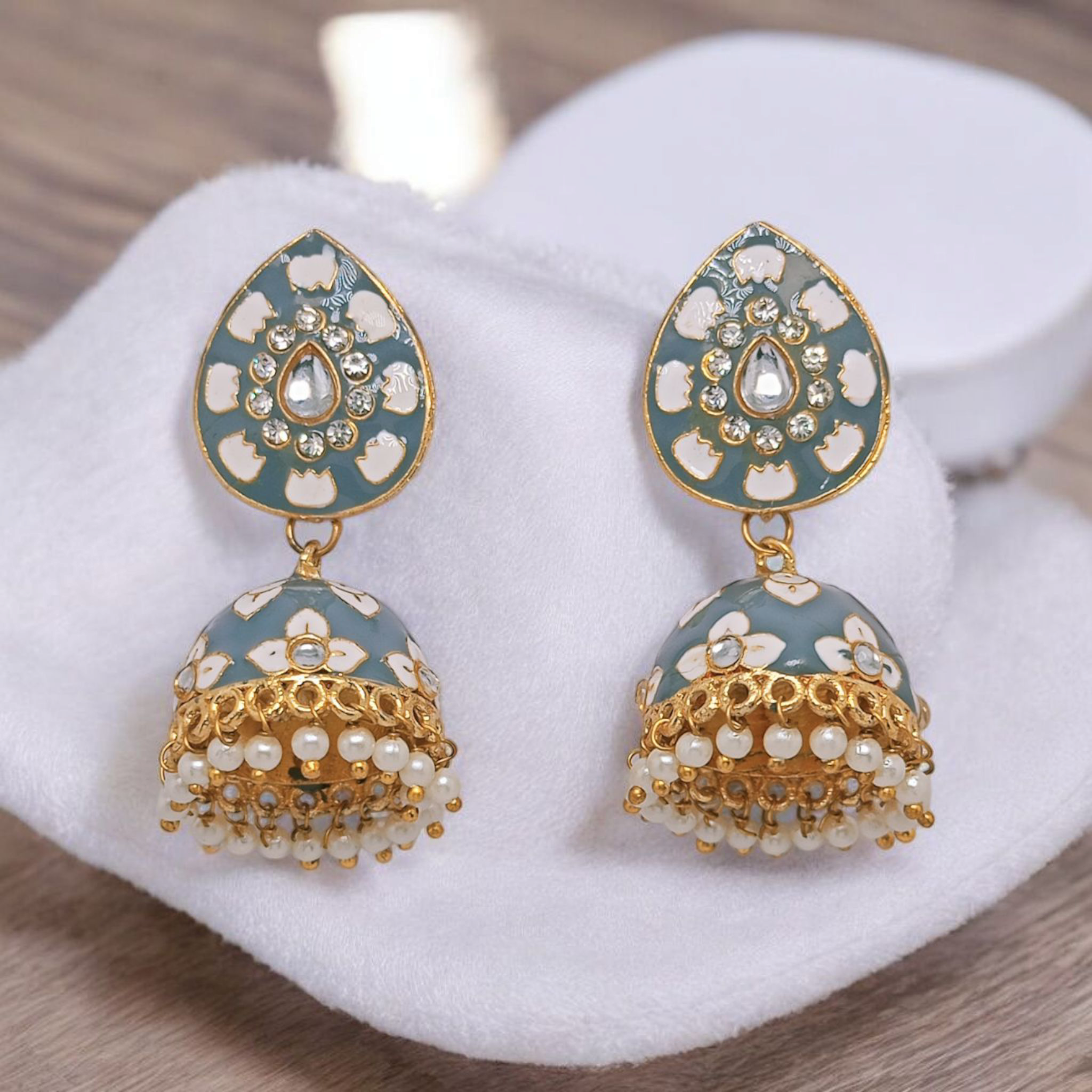astria-jewellery-pastel-green-meenakari-jhumka-earrings-for-women-gold-plated-pearl-drop-ethnic-earrings-traditional-festive-jewellery