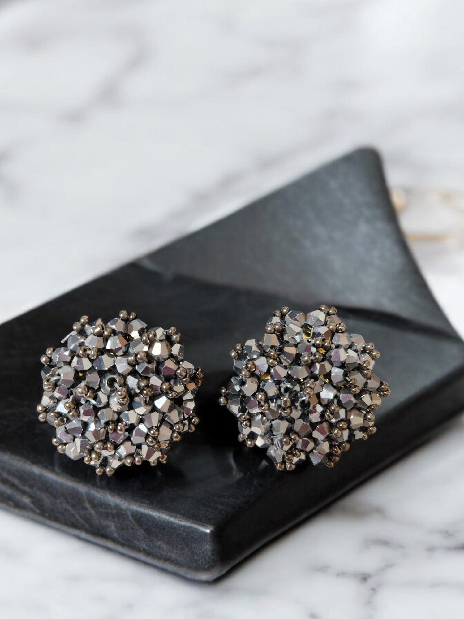 Silver Stardust Statement Earrings