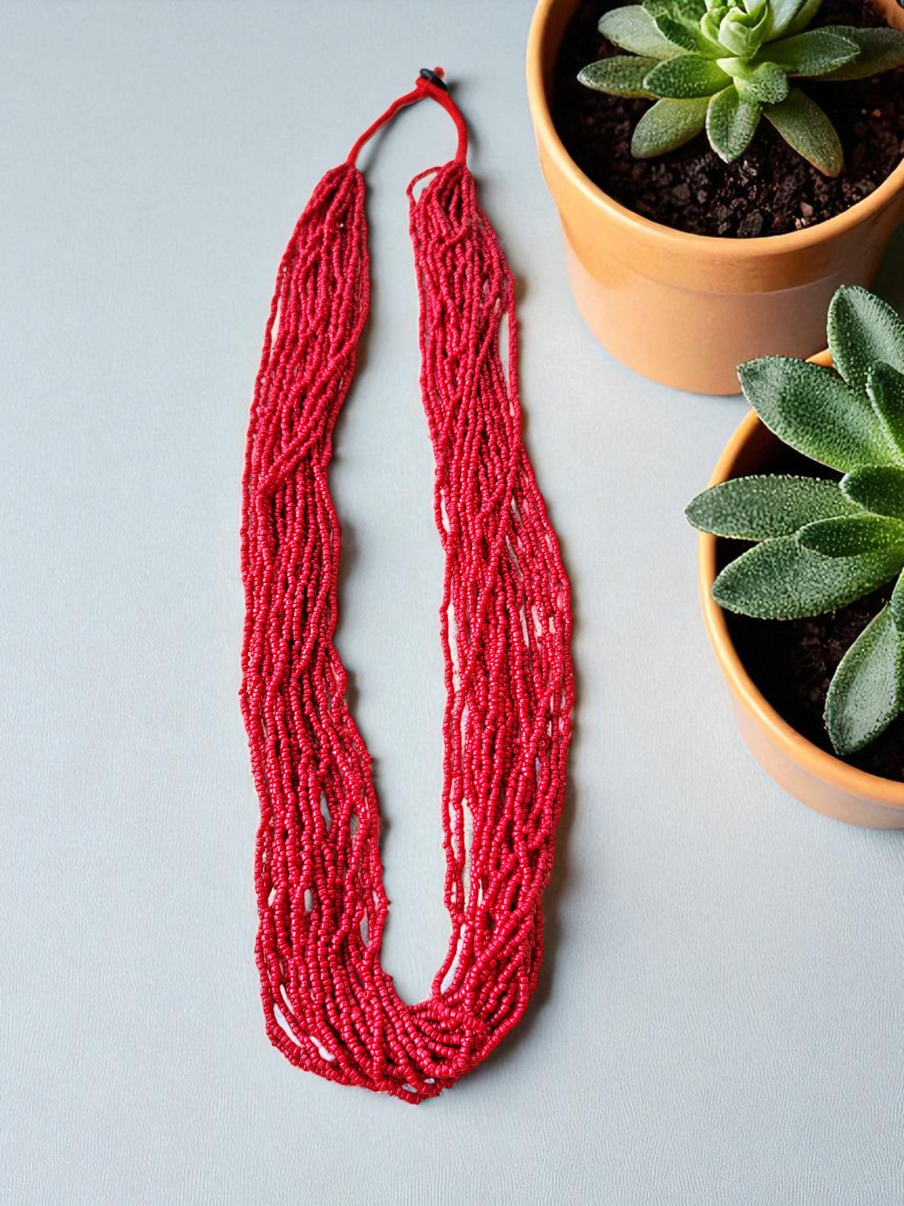 RangSaaz 20-Layer Luxe Long Beaded Necklace (With Optional Statement Earrings) - 16 Colors Available