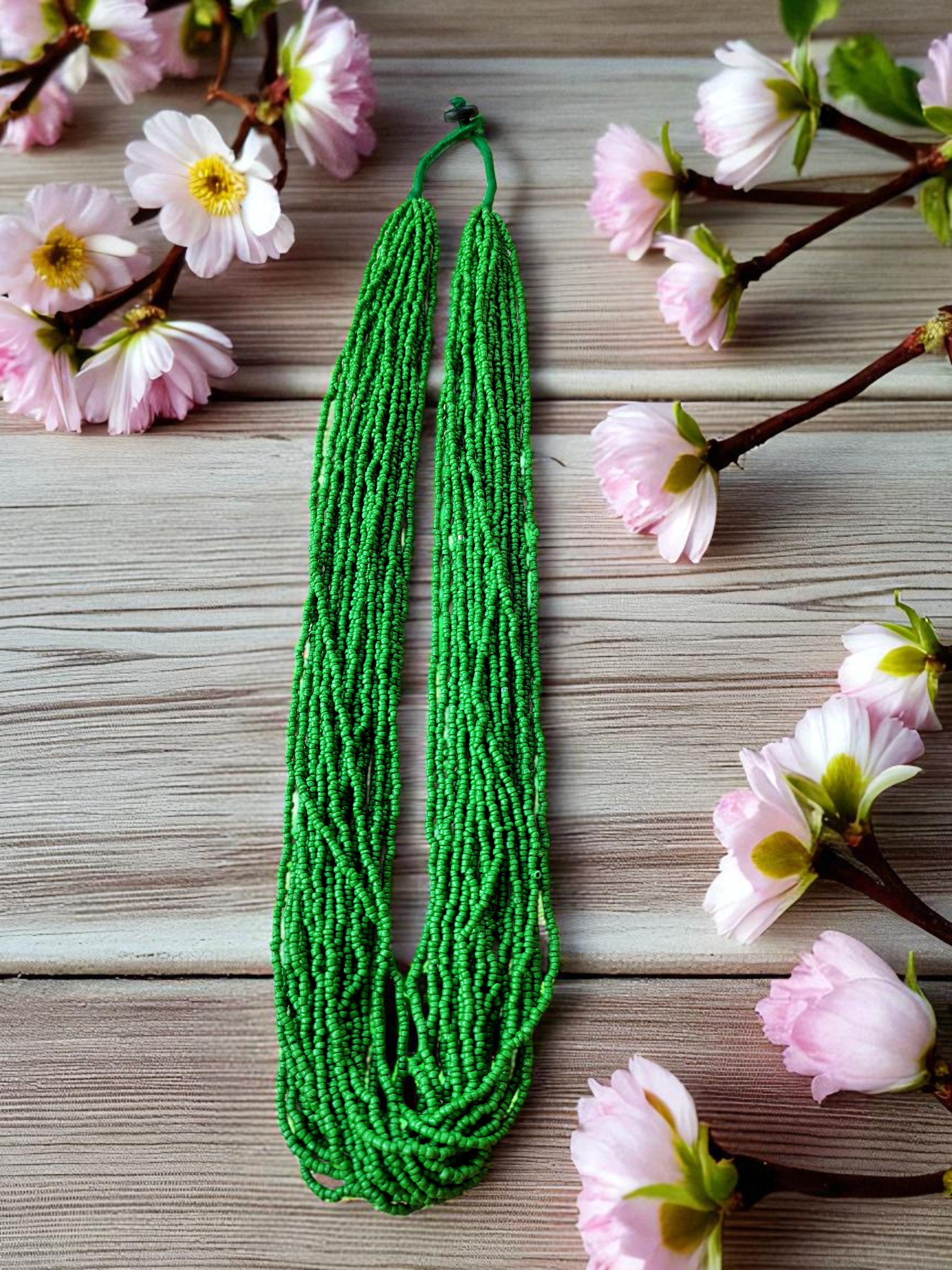 RangSaaz 20-Layer Luxe Long Beaded Necklace (With Optional Statement Earrings) - 16 Colors Available