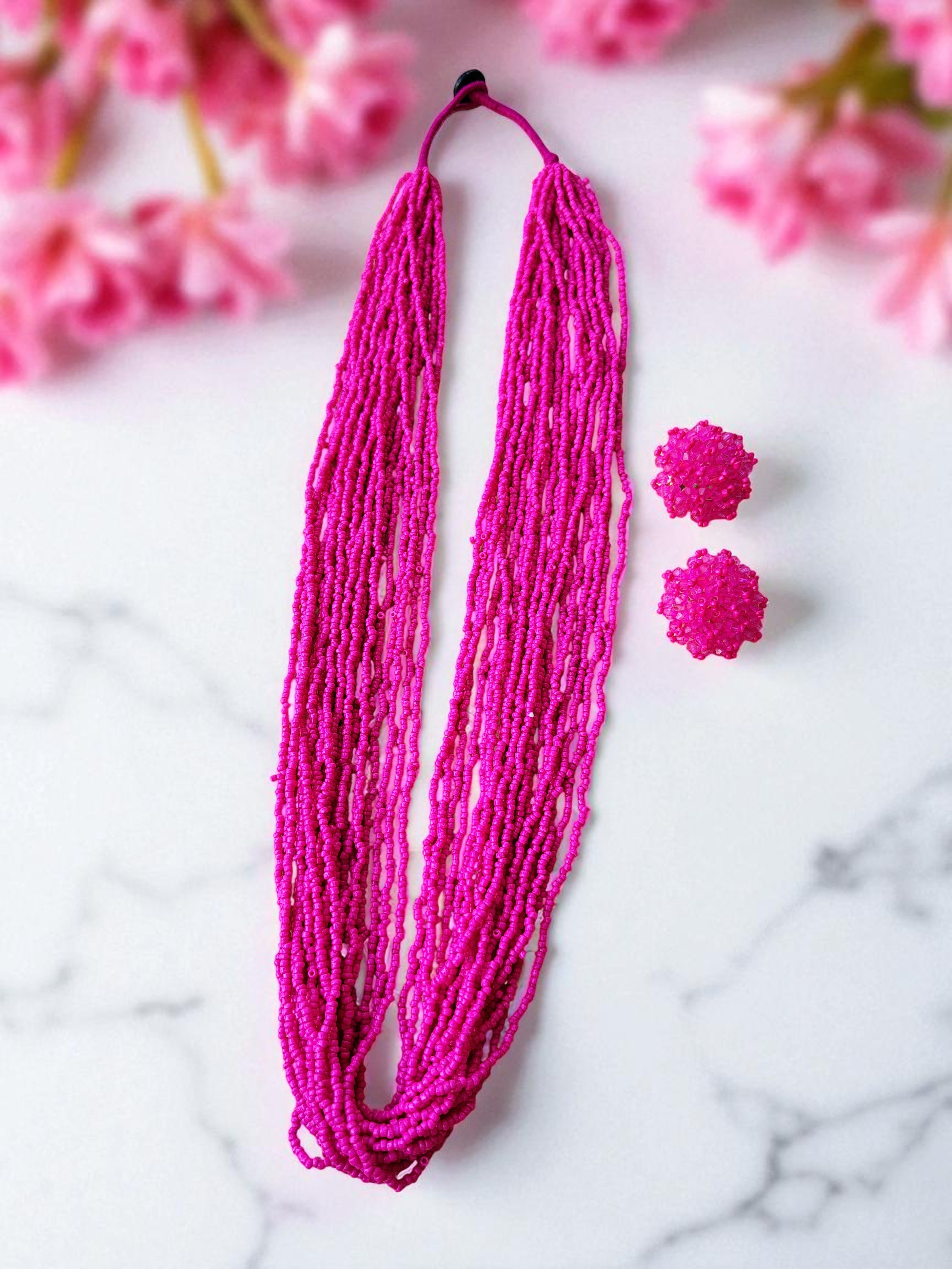 RangSaaz 20-Layer Luxe Long Beaded Necklace (With Optional Statement Earrings) - 16 Colors Available