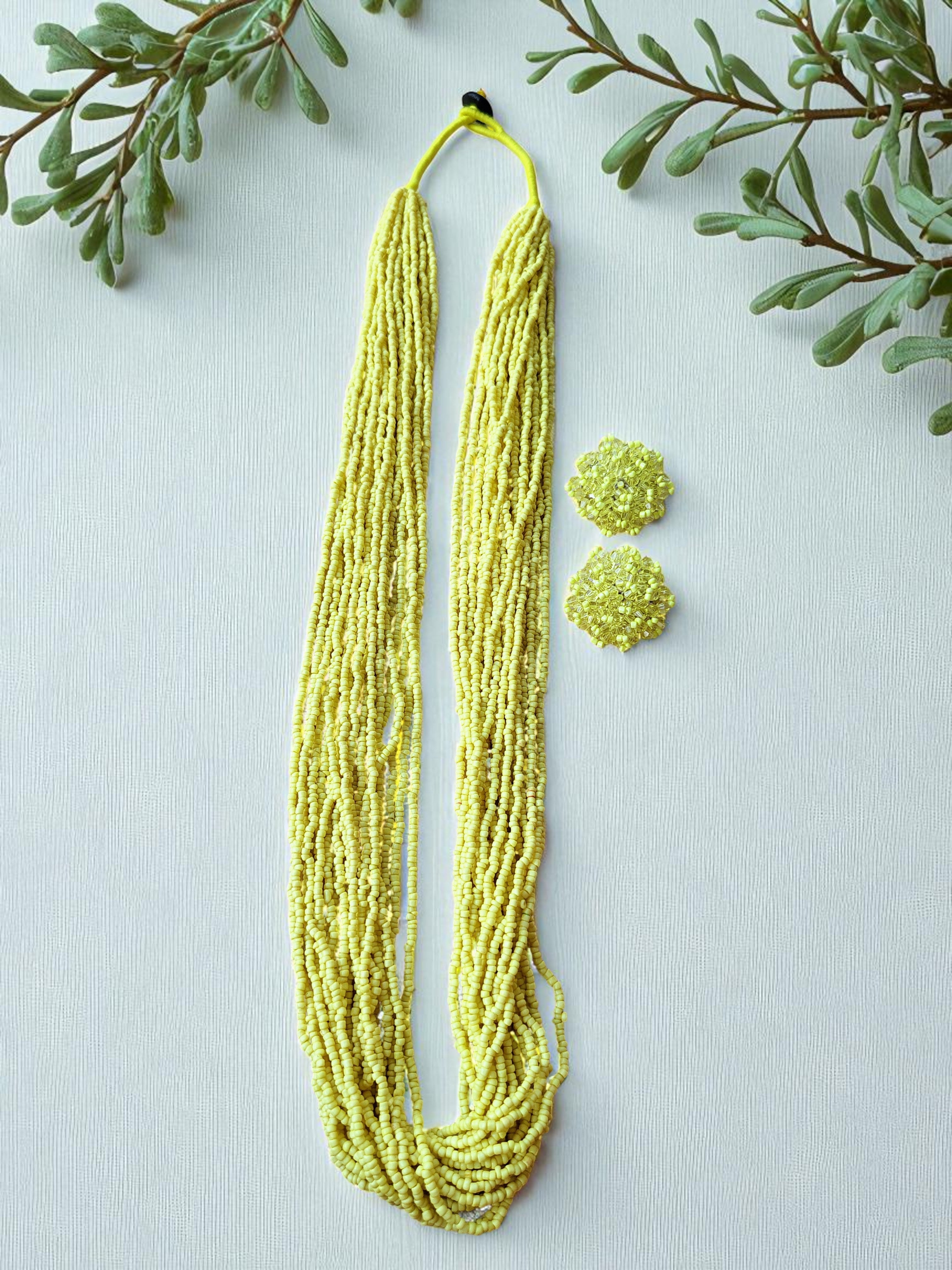 RangSaaz 20-Layer Luxe Long Beaded Necklace (With Optional Statement Earrings) - 16 Colors Available