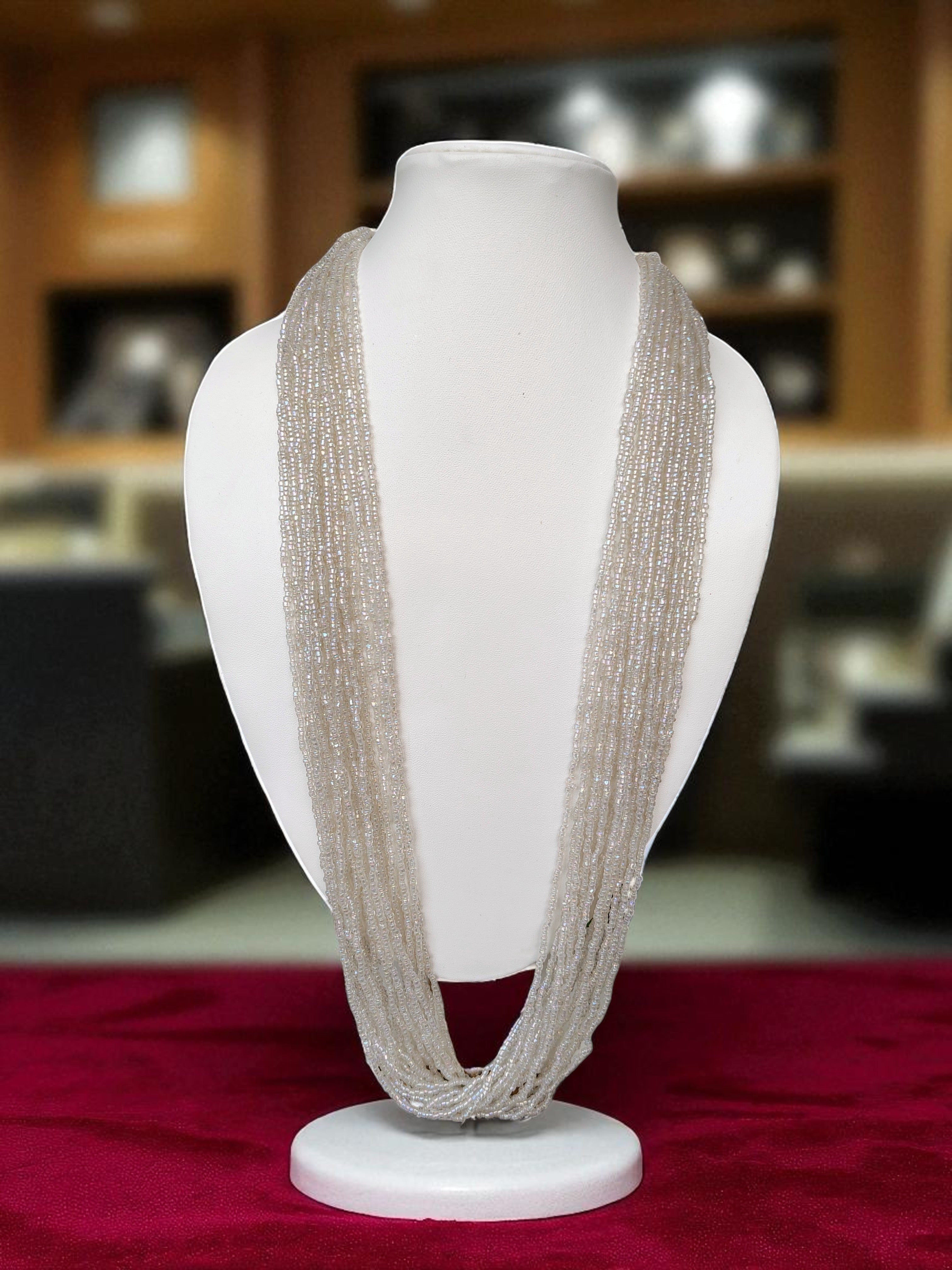 RangSaaz 20-Layer Luxe Long Beaded Necklace (With Optional Statement Earrings) - 16 Colors Available