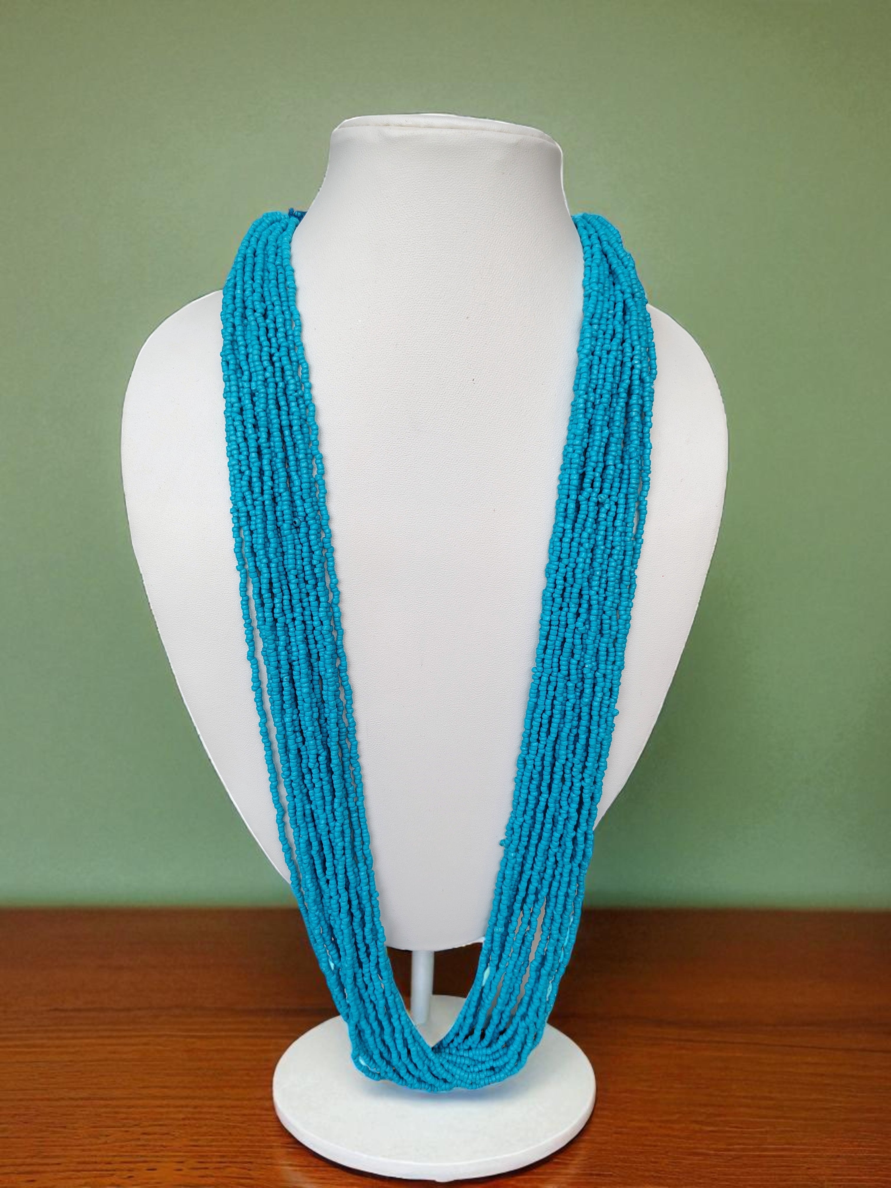RangSaaz 20-Layer Luxe Long Beaded Necklace (With Optional Statement Earrings) - 16 Colors Available