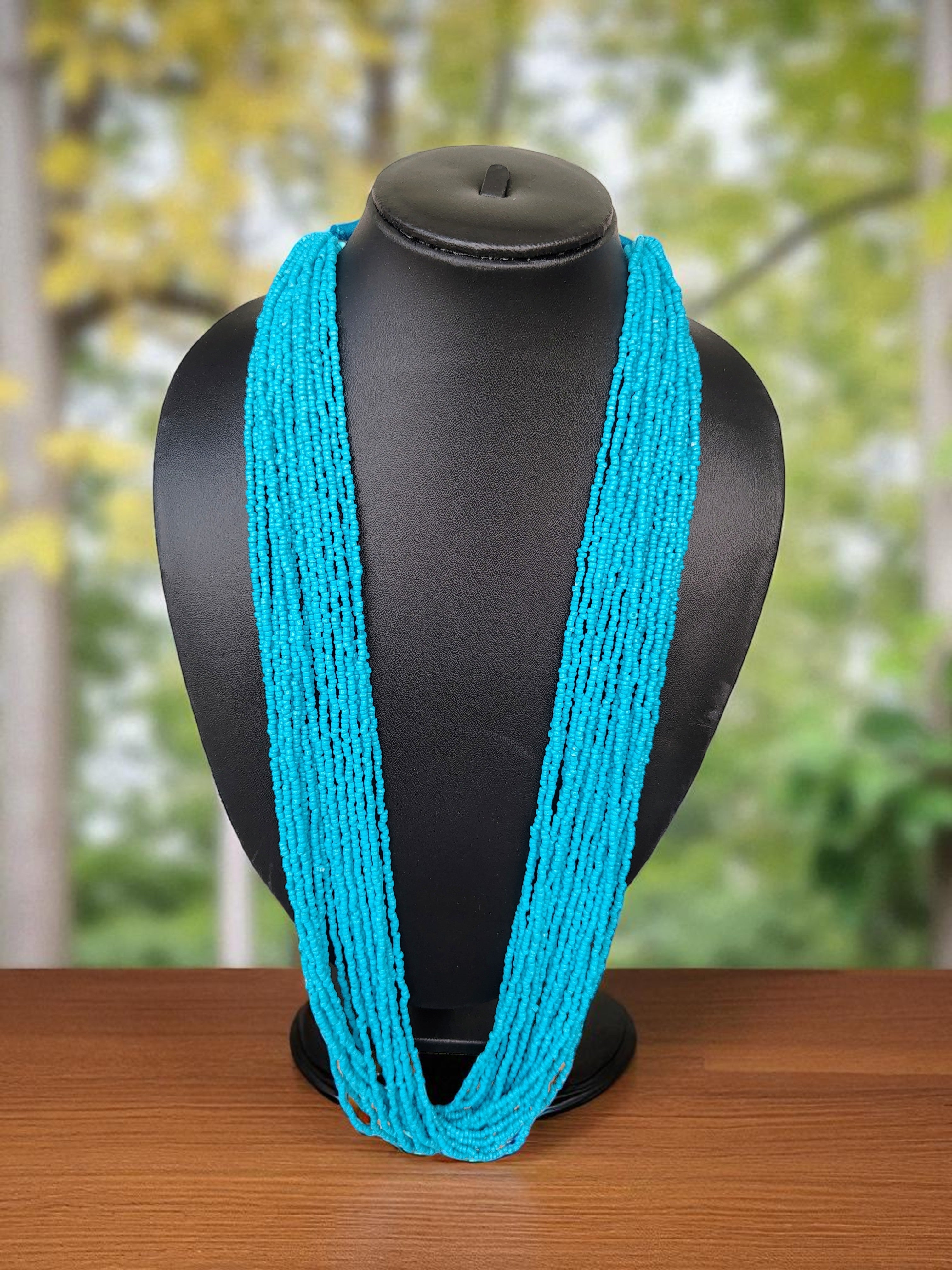 RangSaaz 20-Layer Luxe Long Beaded Necklace (With Optional Statement Earrings) - 16 Colors Available