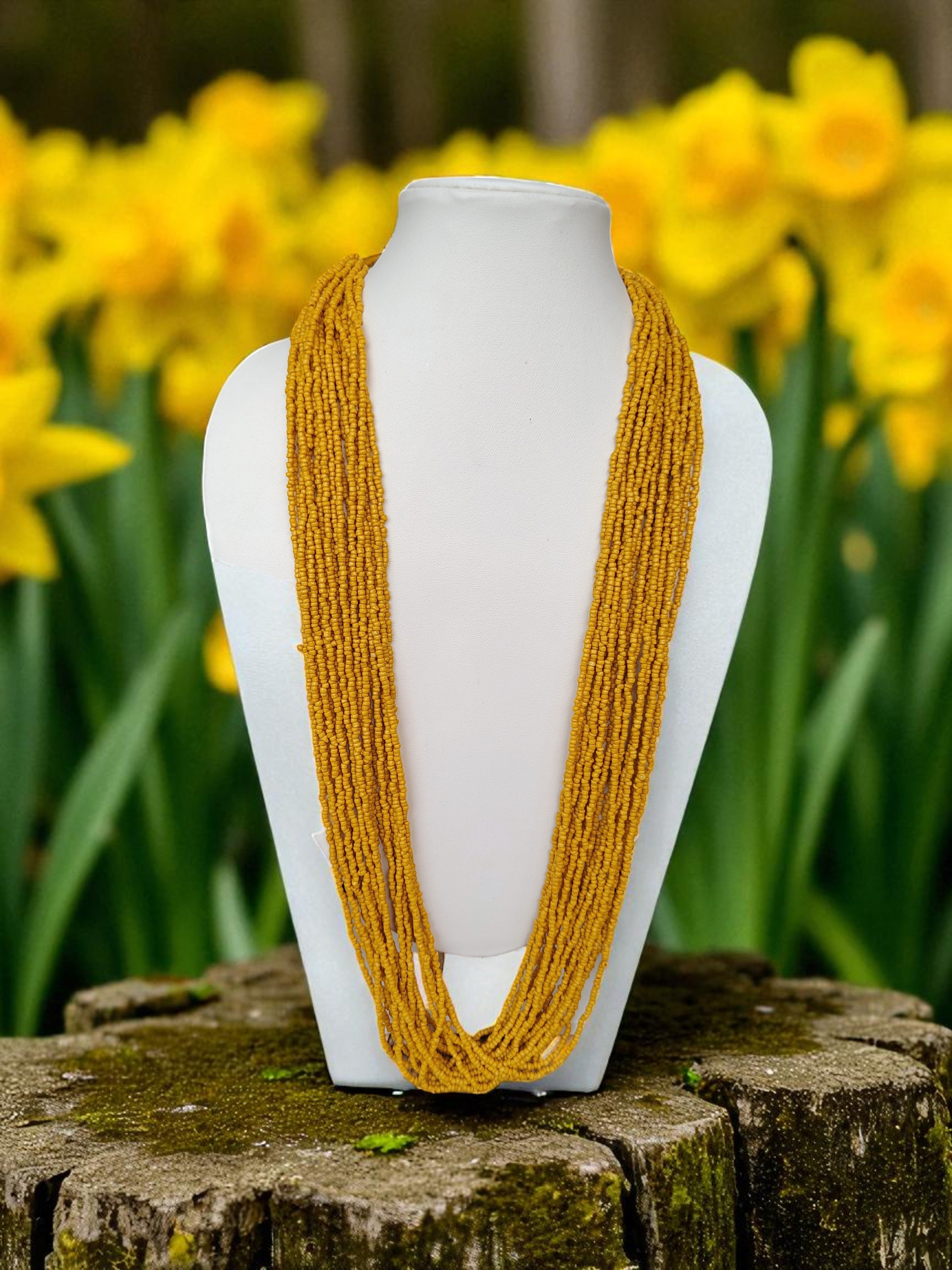 RangSaaz 20-Layer Luxe Long Beaded Necklace (With Optional Statement Earrings) - 16 Colors Available