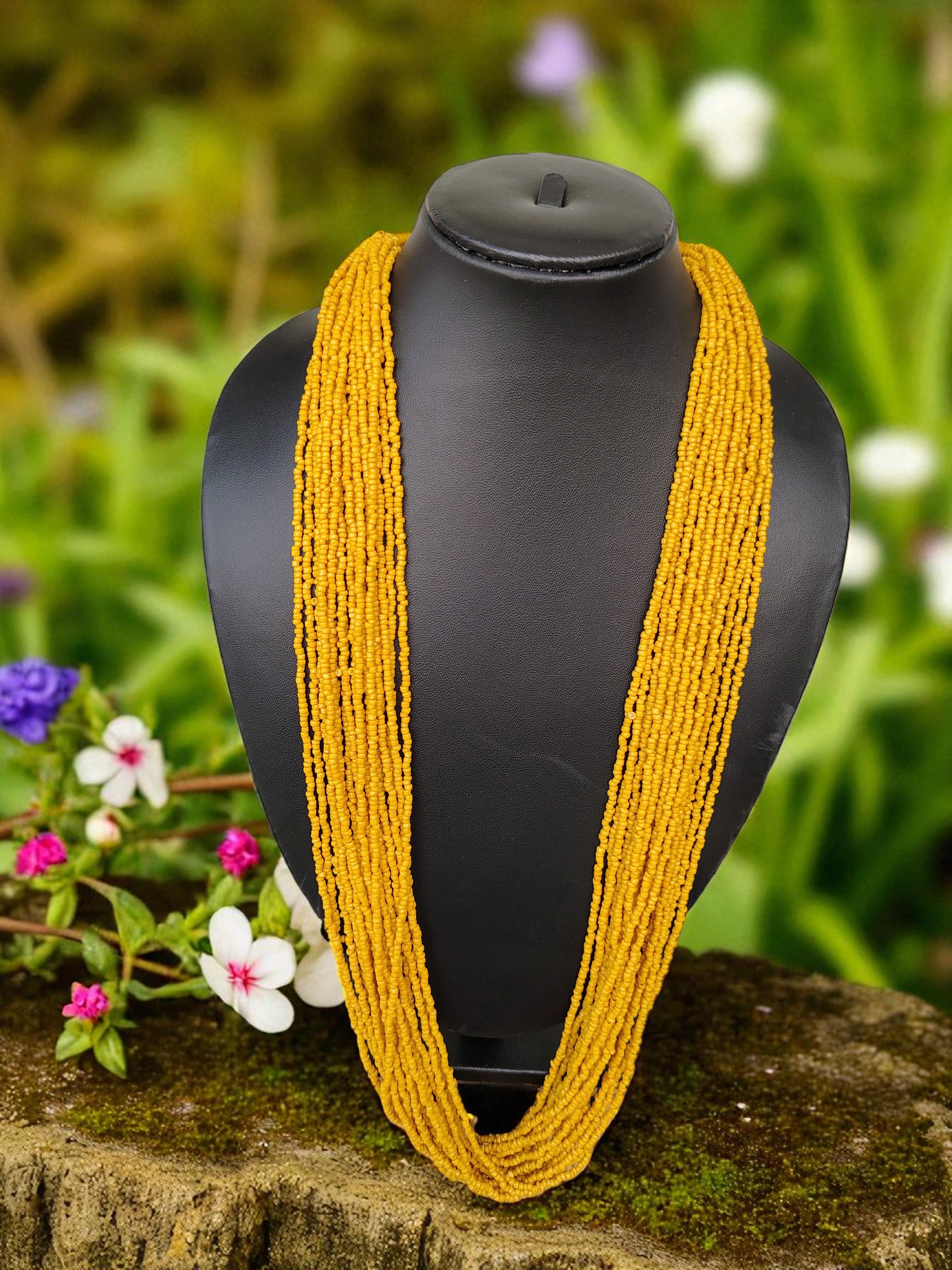 RangSaaz 20-Layer Luxe Long Beaded Necklace (With Optional Statement Earrings) - 16 Colors Available