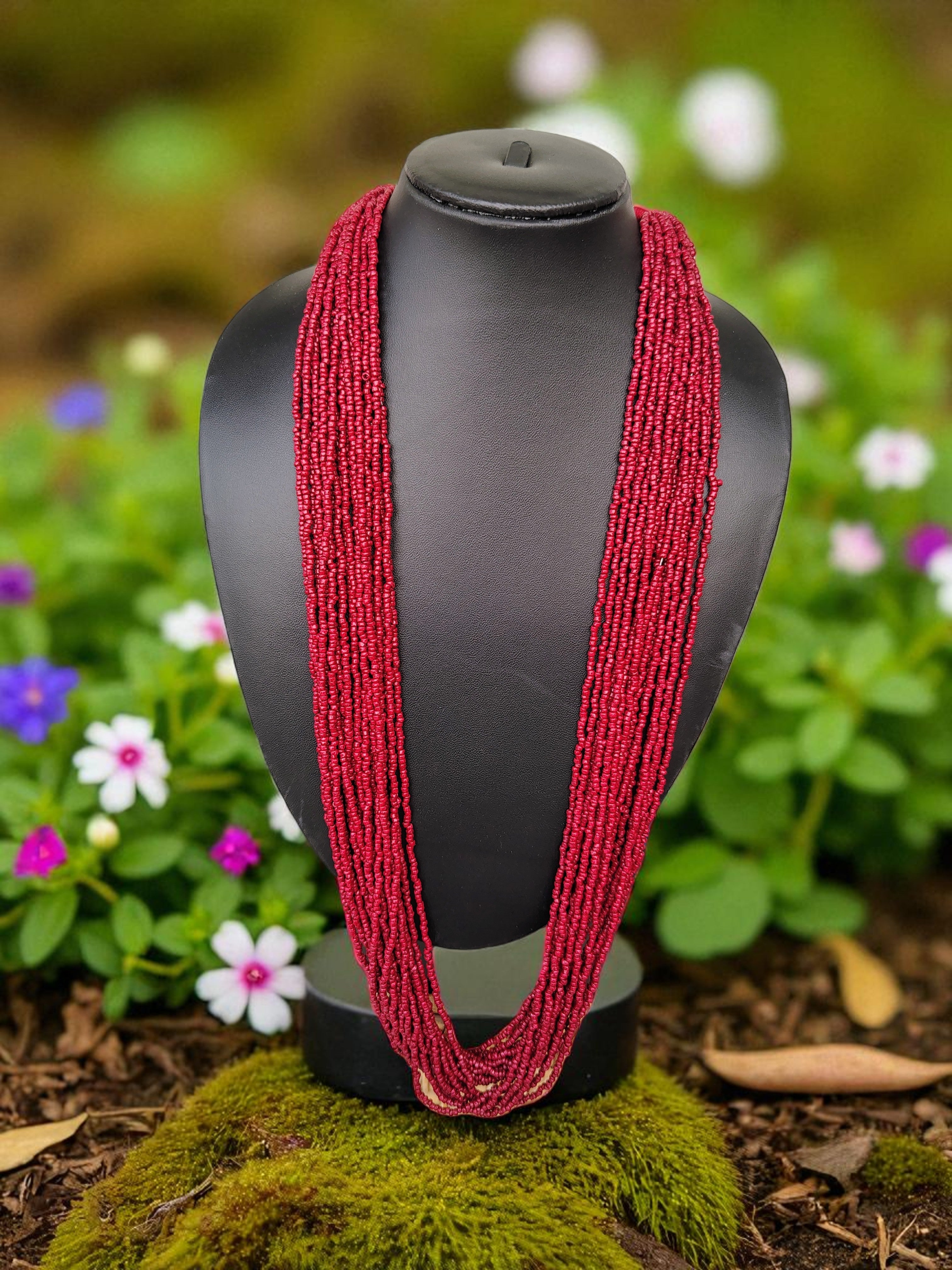 RangSaaz 20-Layer Luxe Long Beaded Necklace (With Optional Statement Earrings) - 16 Colors Available