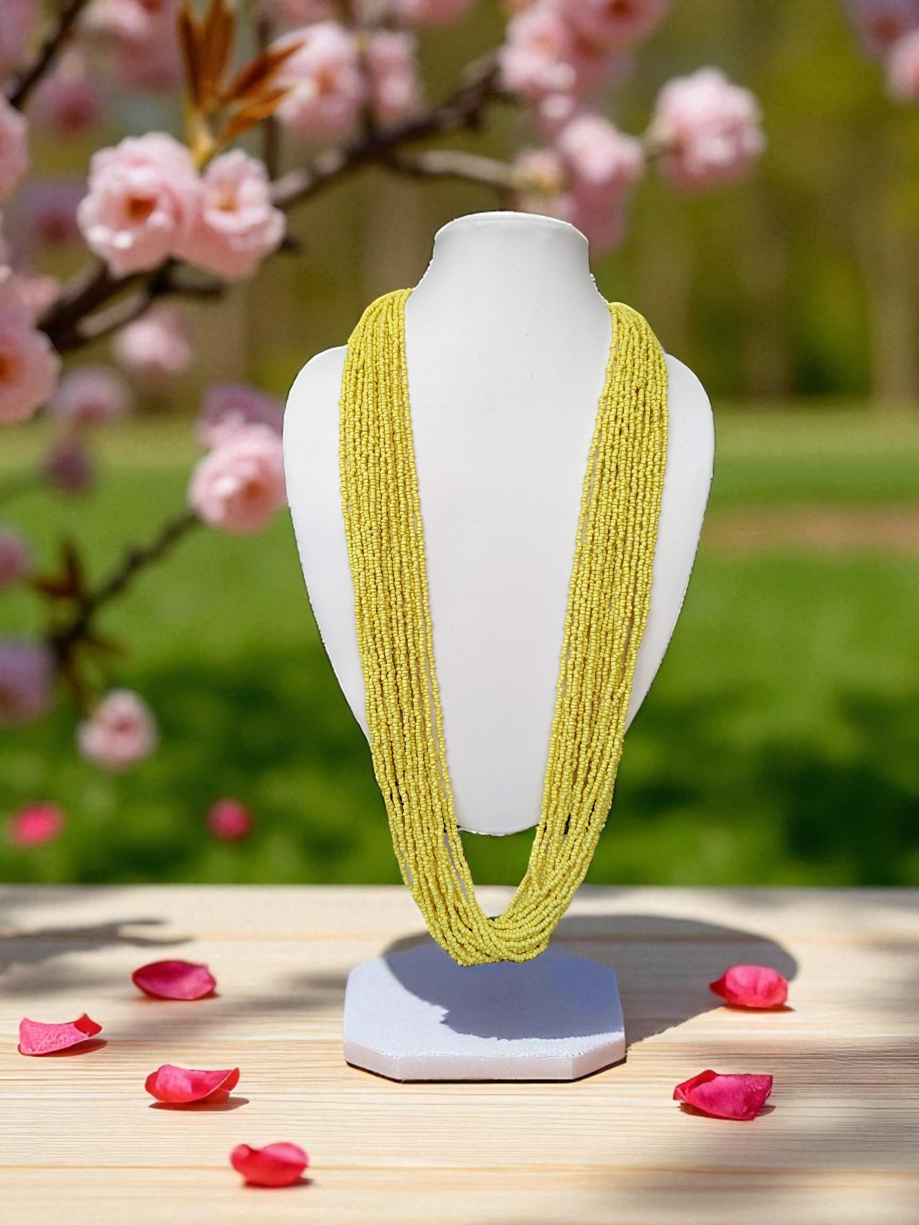 RangSaaz 20-Layer Luxe Long Beaded Necklace (With Optional Statement Earrings) - 16 Colors Available