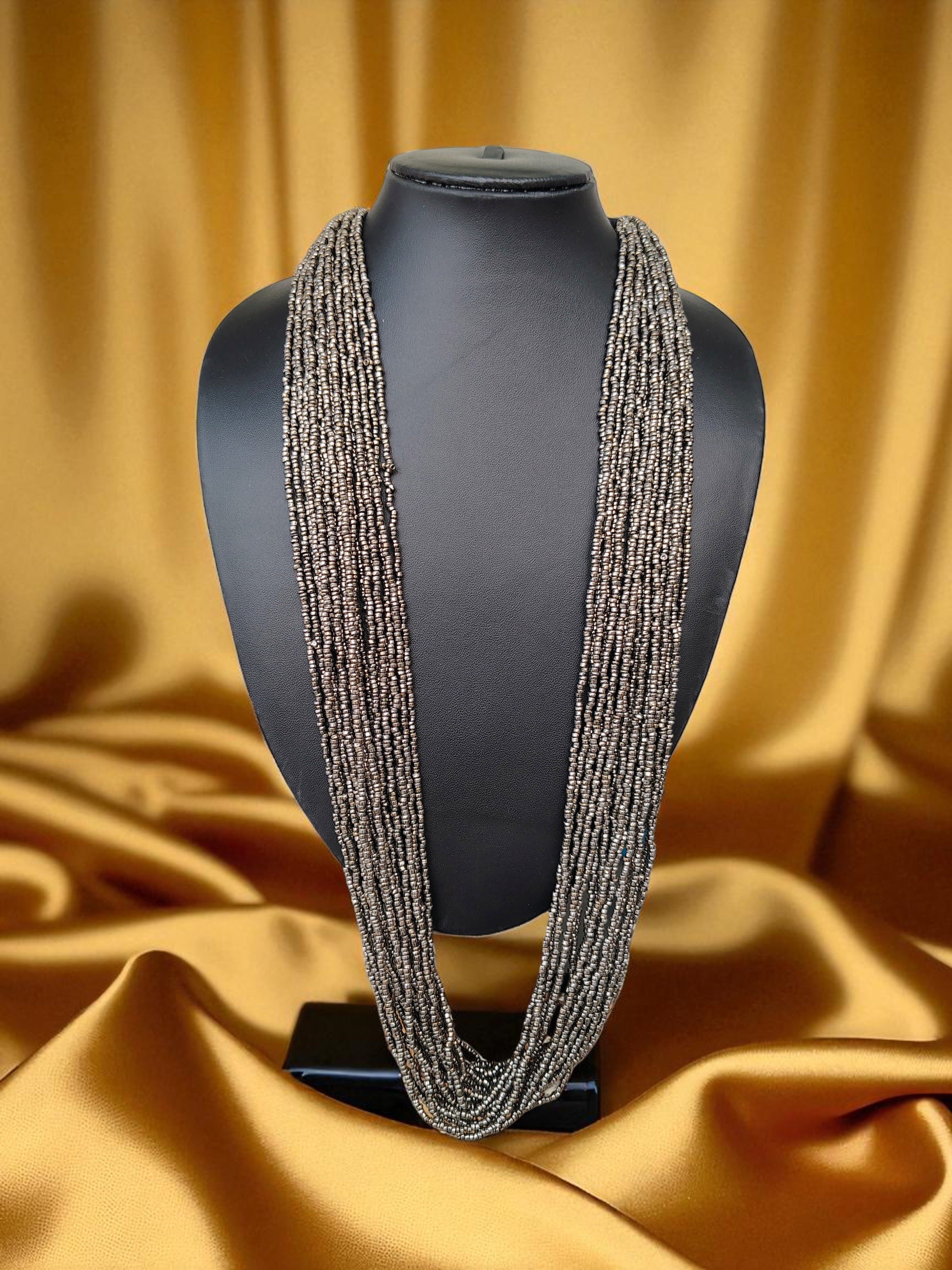 RangSaaz 20-Layer Luxe Long Beaded Necklace (With Optional Statement Earrings) - 16 Colors Available