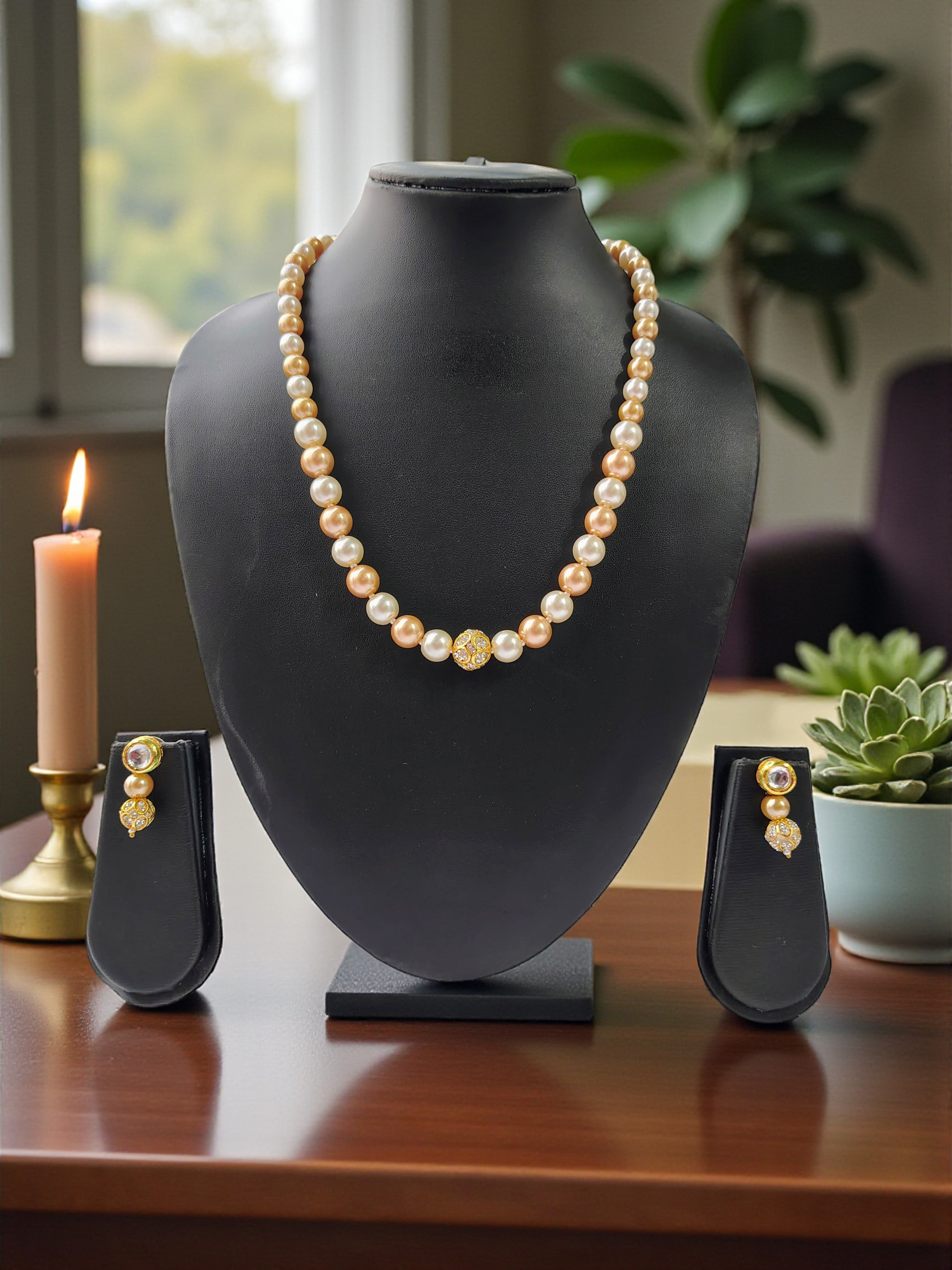 SwarnSaumya Pearl Necklace Set