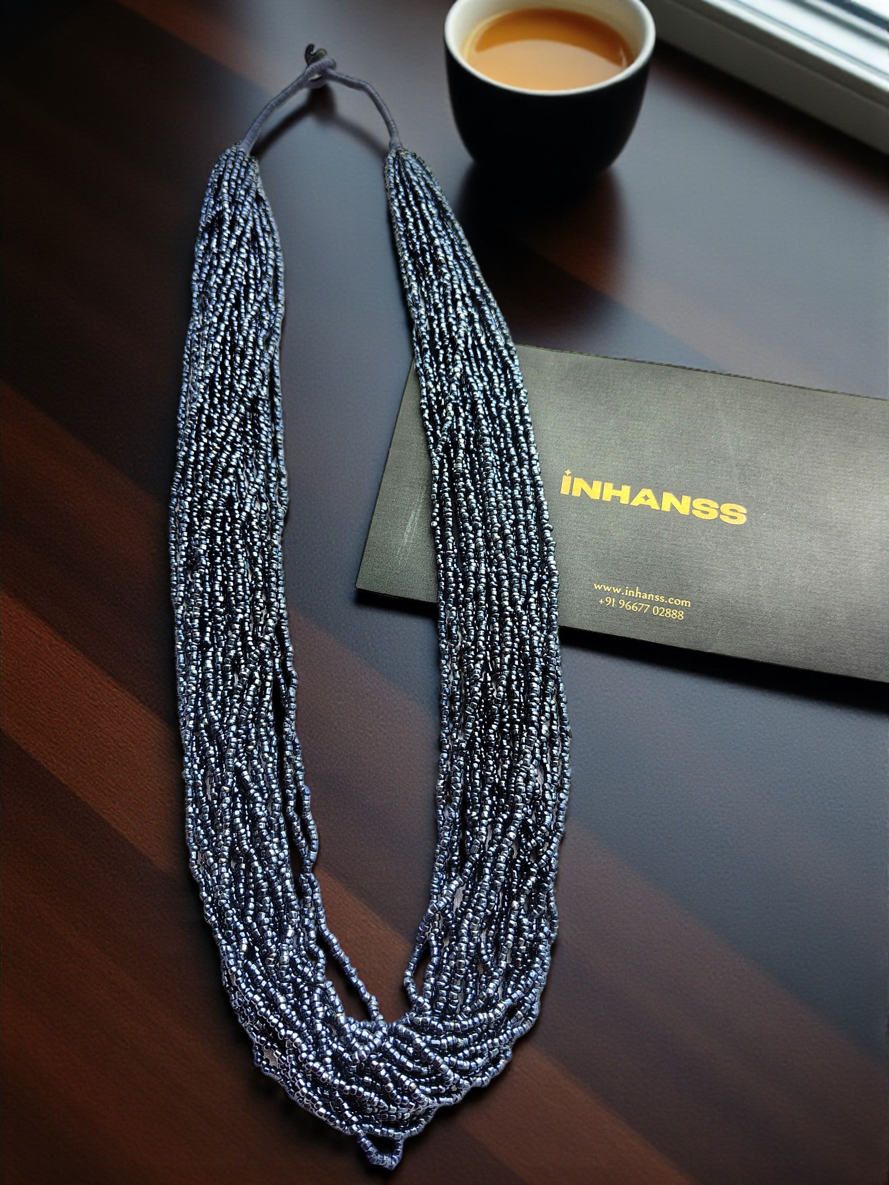RangSaaz 20-Layer Luxe Long Beaded Necklace (With Optional Statement Earrings) - 16 Colors Available