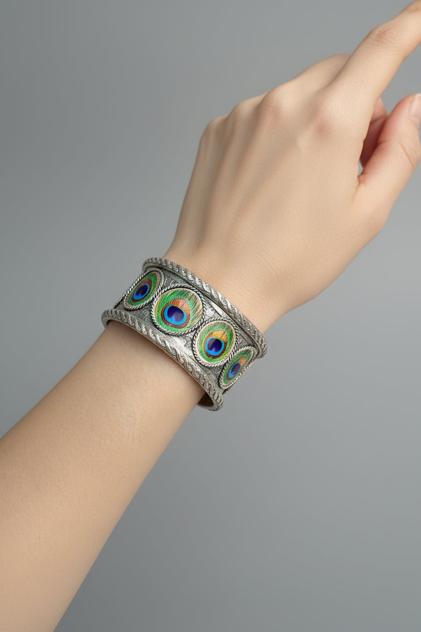 Peacock Royale Kada Bracelet