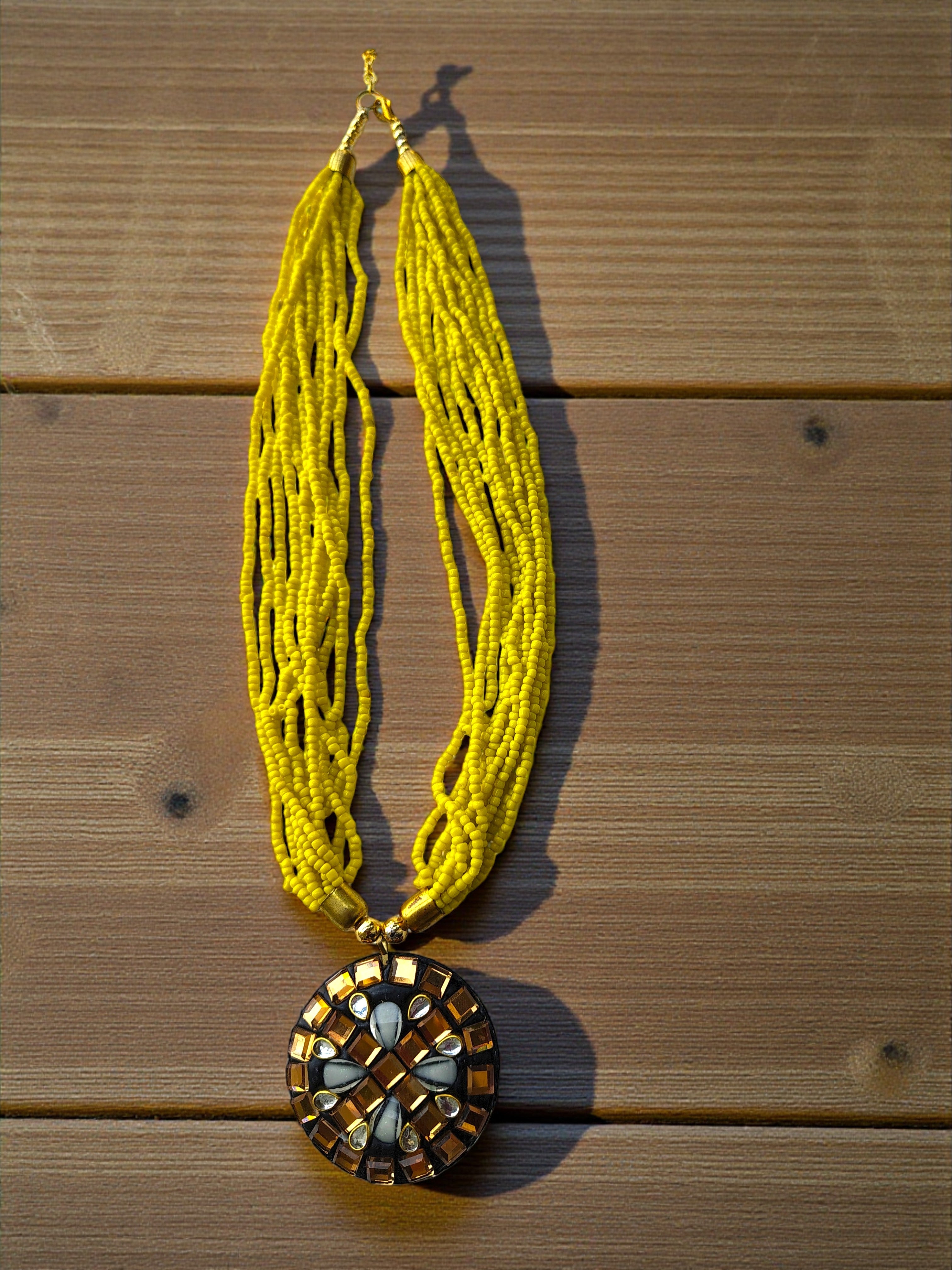 Occasion Wear Multi-Strand Mosaic Necklace Set- 9 Colours Available