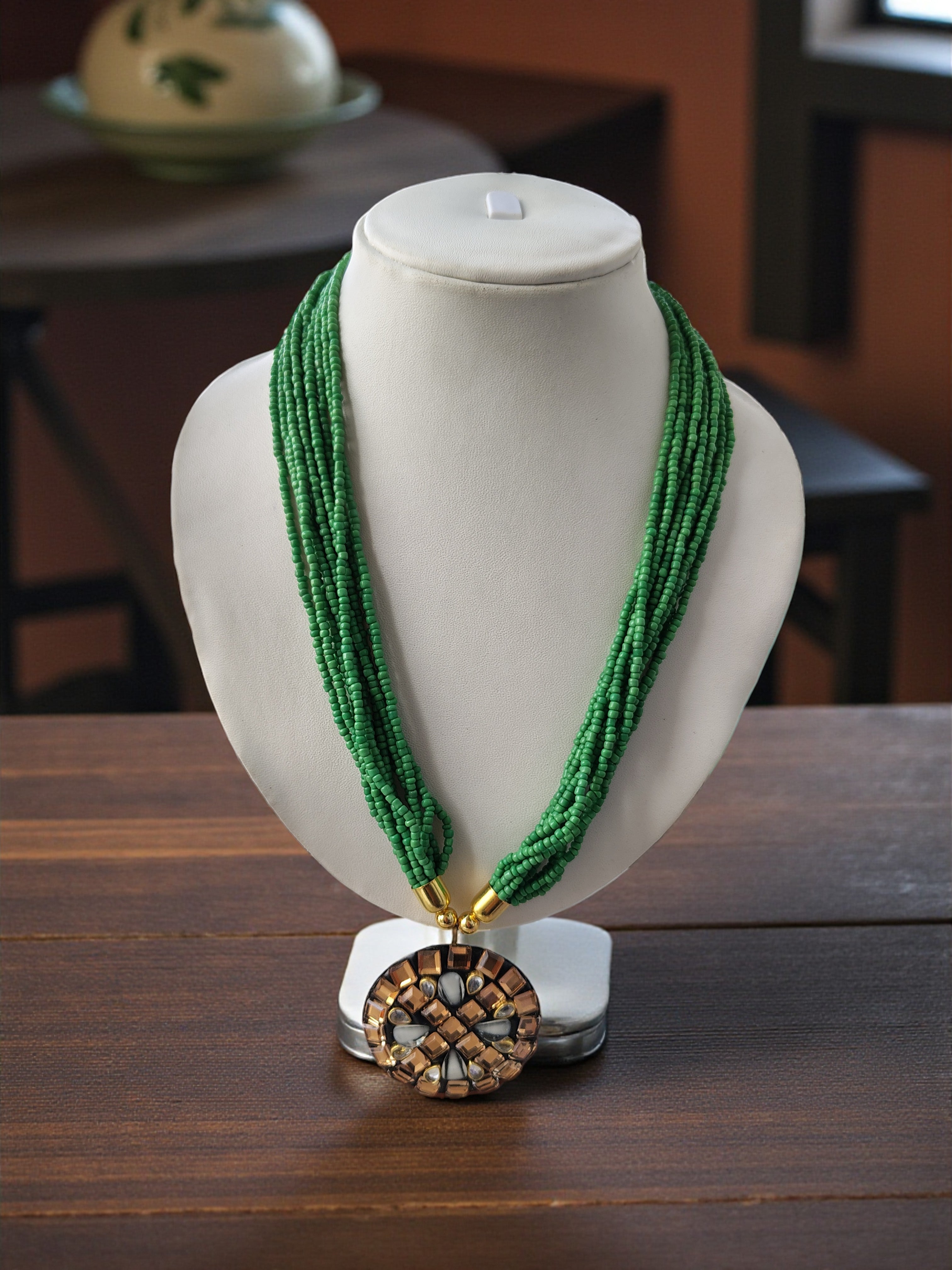 Occasion Wear Multi-Strand Mosaic Necklace Set- 9 Colours Available