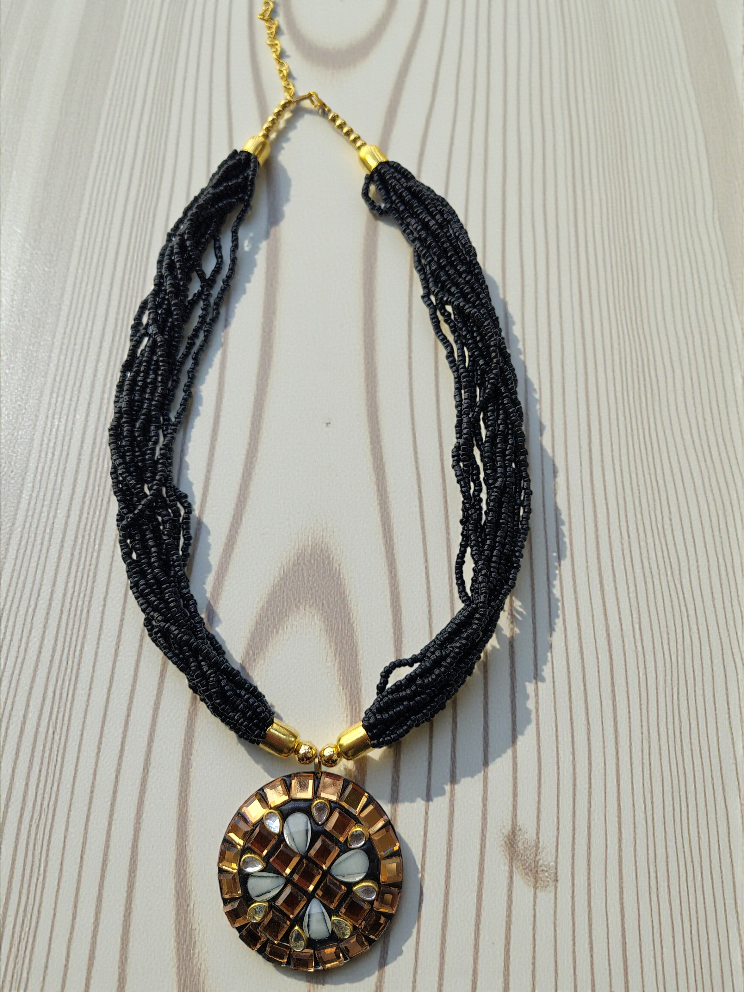 Occasion Wear Multi-Strand Mosaic Necklace Set- 9 Colours Available