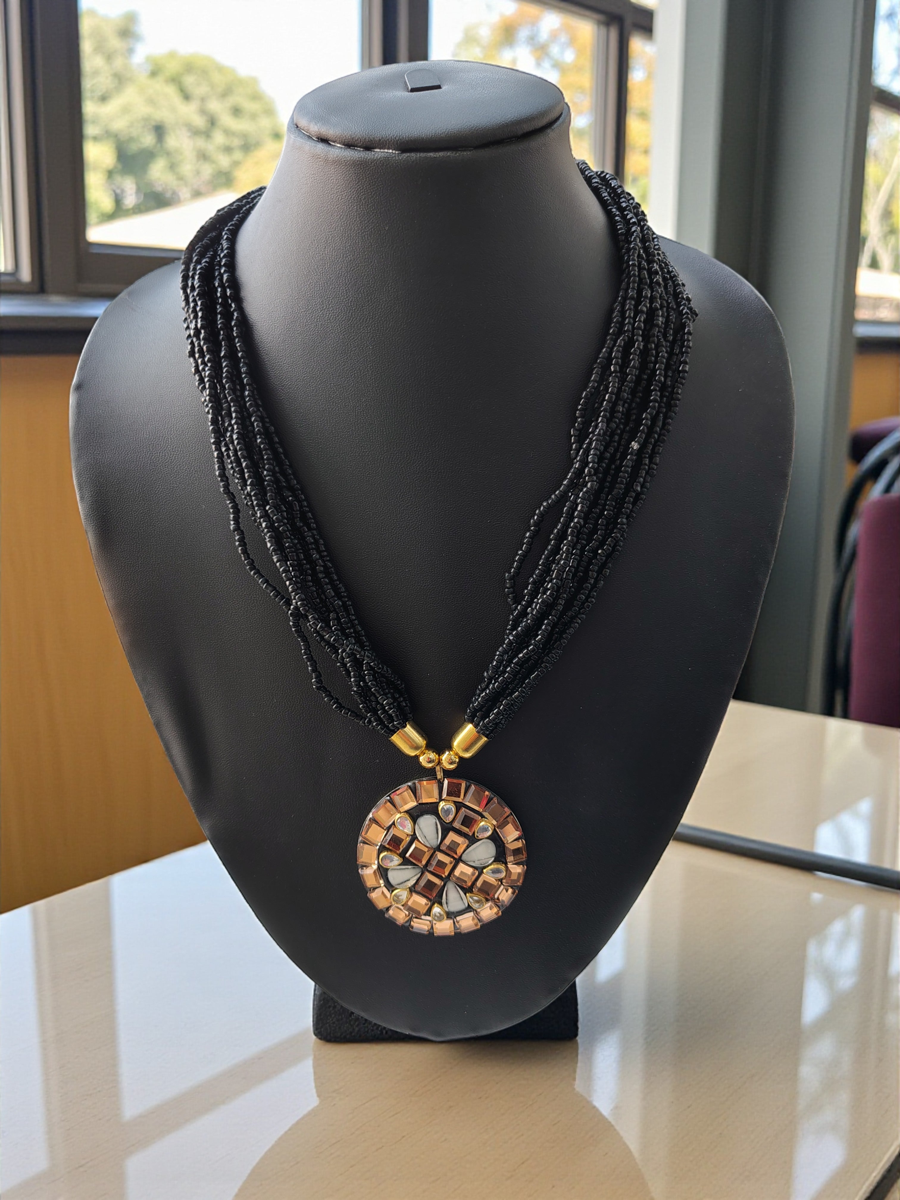Occasion Wear Multi-Strand Mosaic Necklace Set- 9 Colours Available