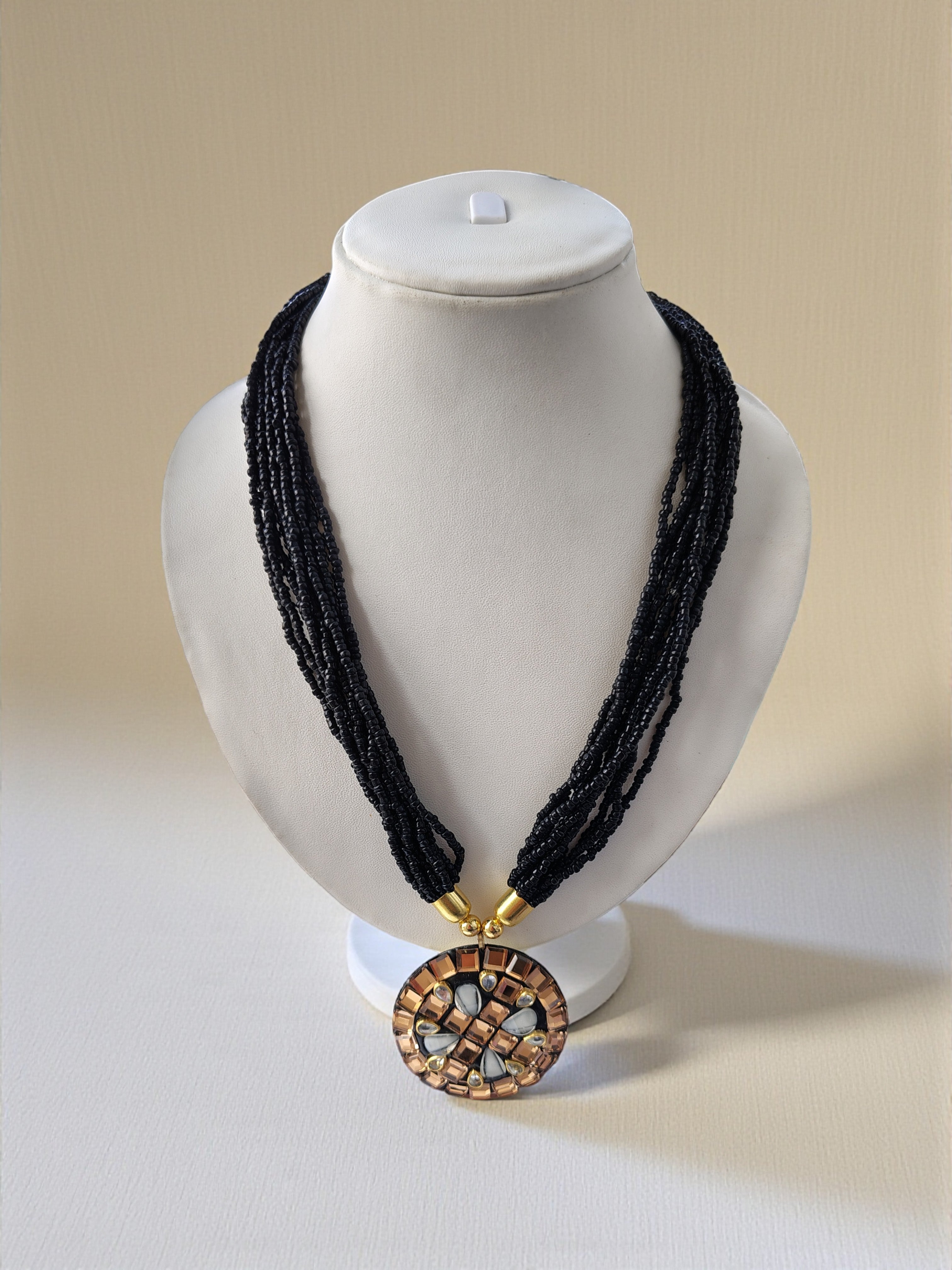 Occasion Wear Multi-Strand Mosaic Necklace Set- 9 Colours Available