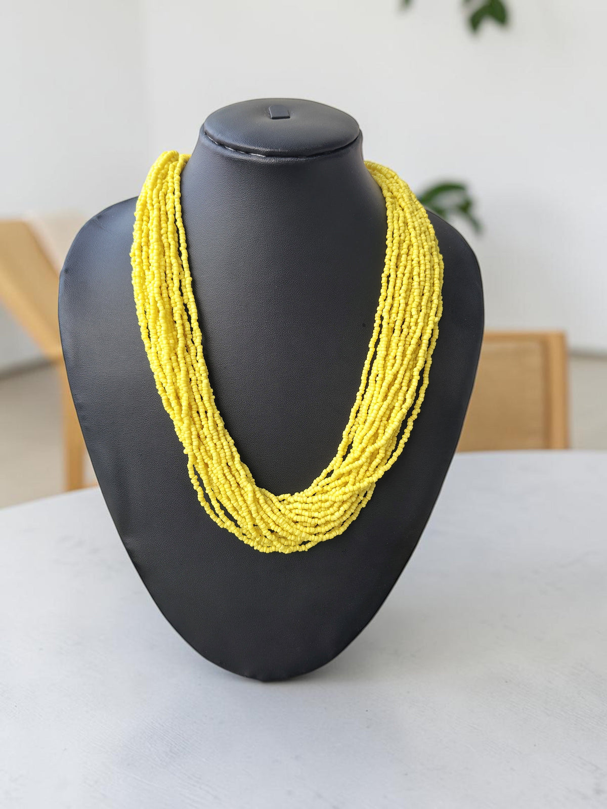 Sunburst Symphony: Handmade Multi-Layered Beaded Necklace(20 Layers) - Only Necklace