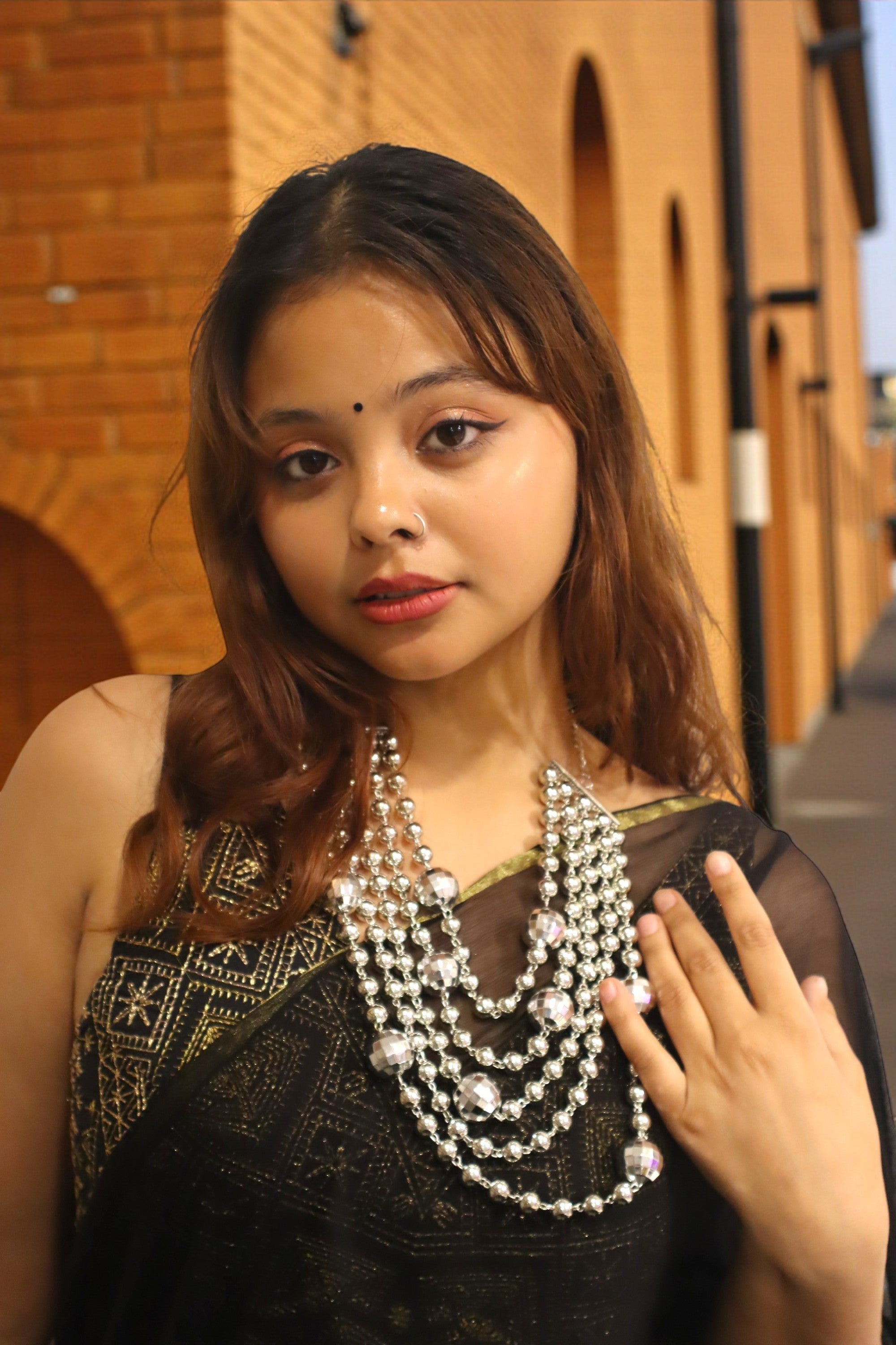 Starlit Bells Luxe Party Necklace - Handmade