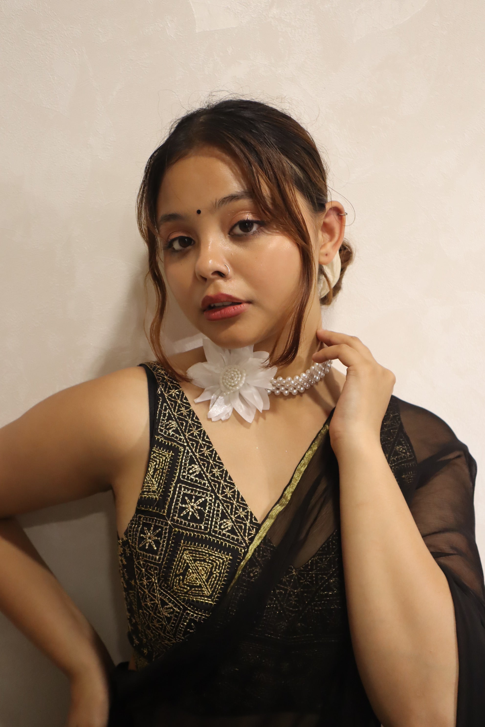 Bloom in White Statement Choker - HANDMADE