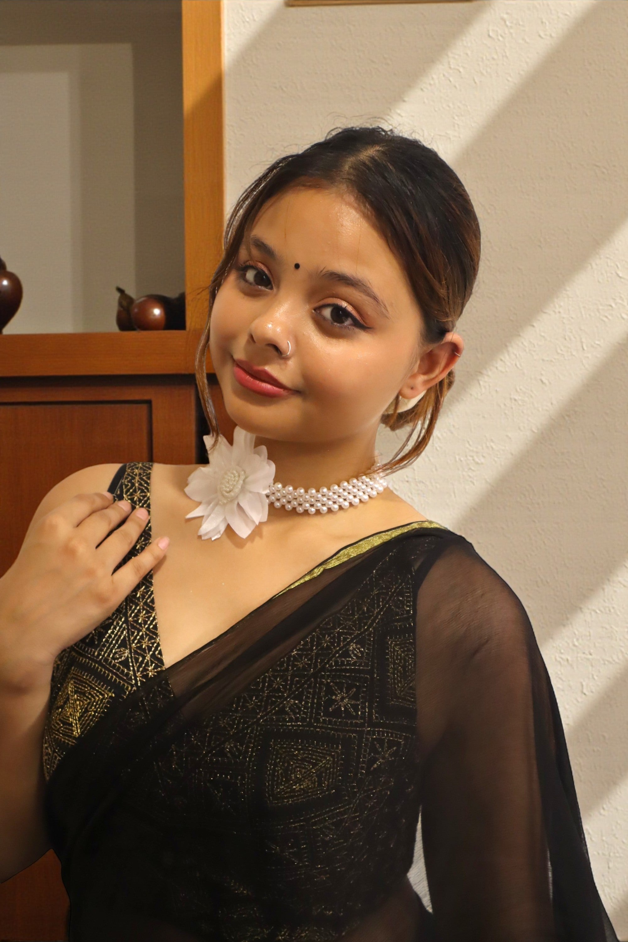 Bloom in White Statement Choker - HANDMADE