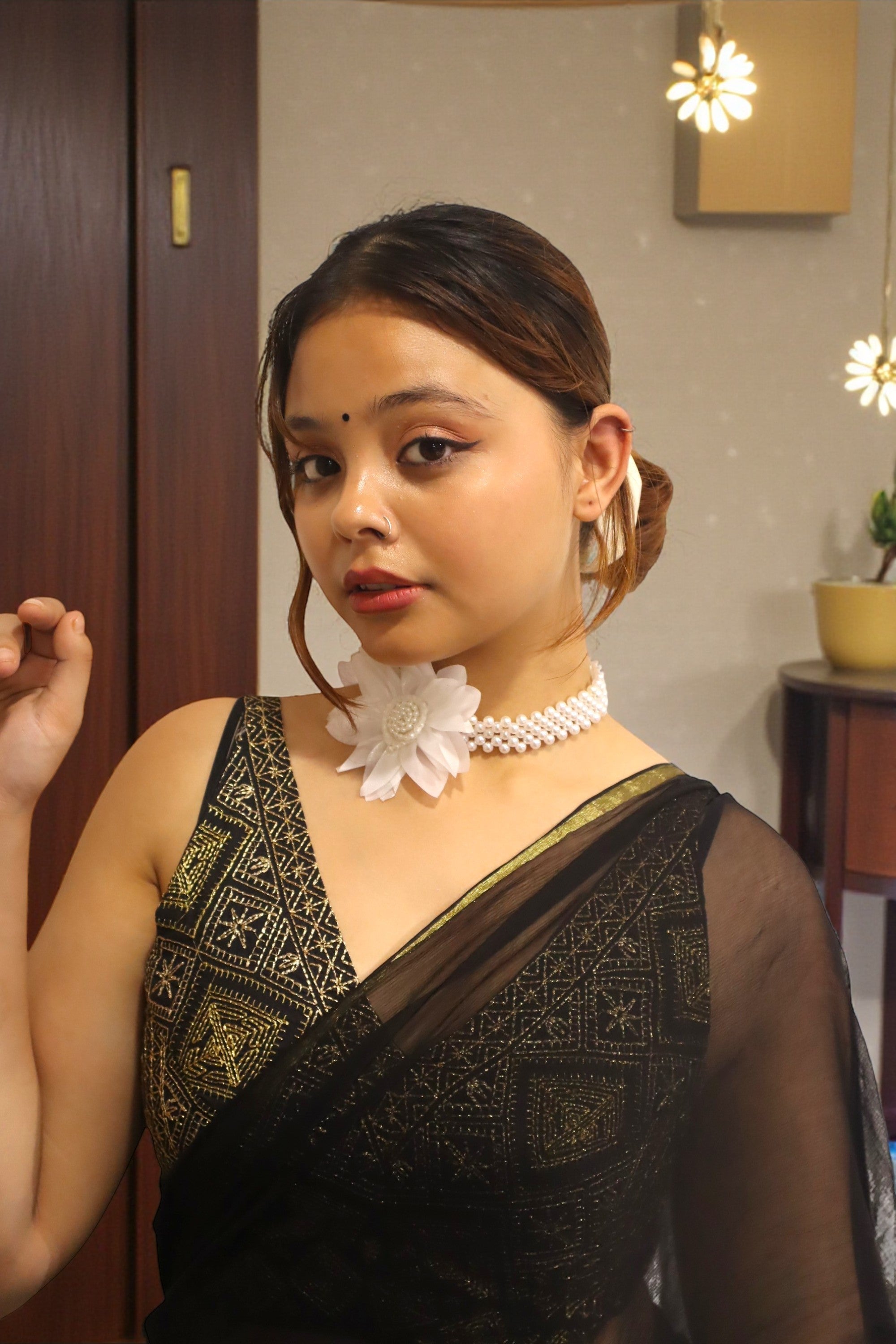 Bloom in White Statement Choker - HANDMADE